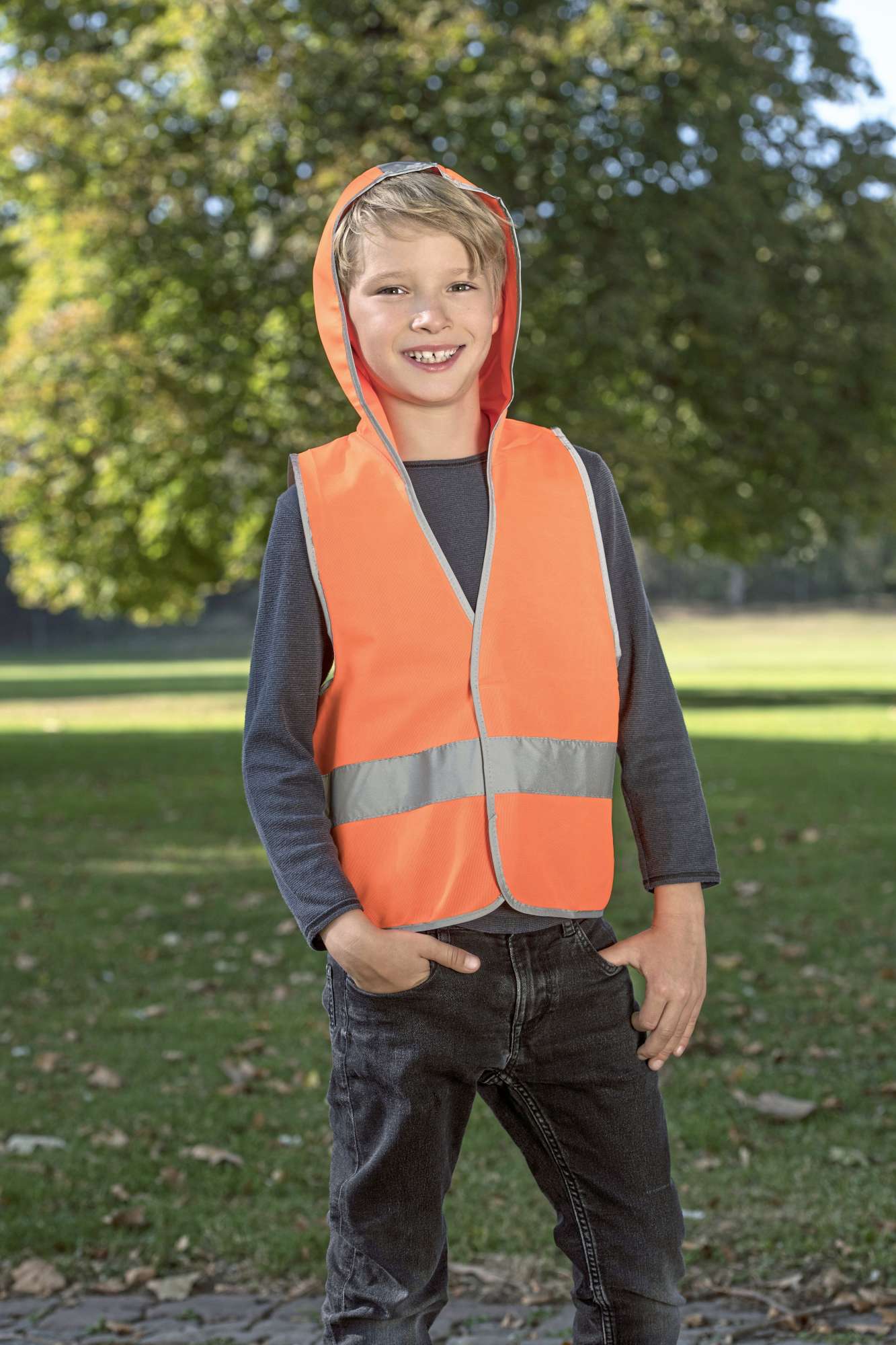 Sicherheitsweste mit Kapuze für Kinder