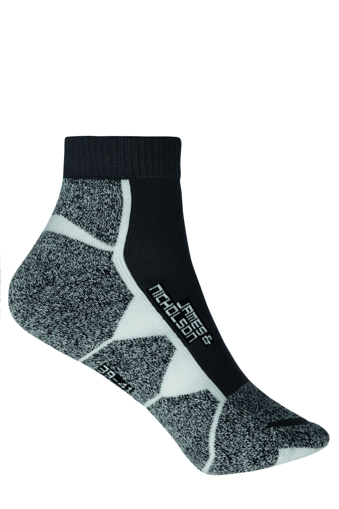 James&Nicholson Sport Sneaker Socken mit Dämpfung, Black/White 42-44, JN214