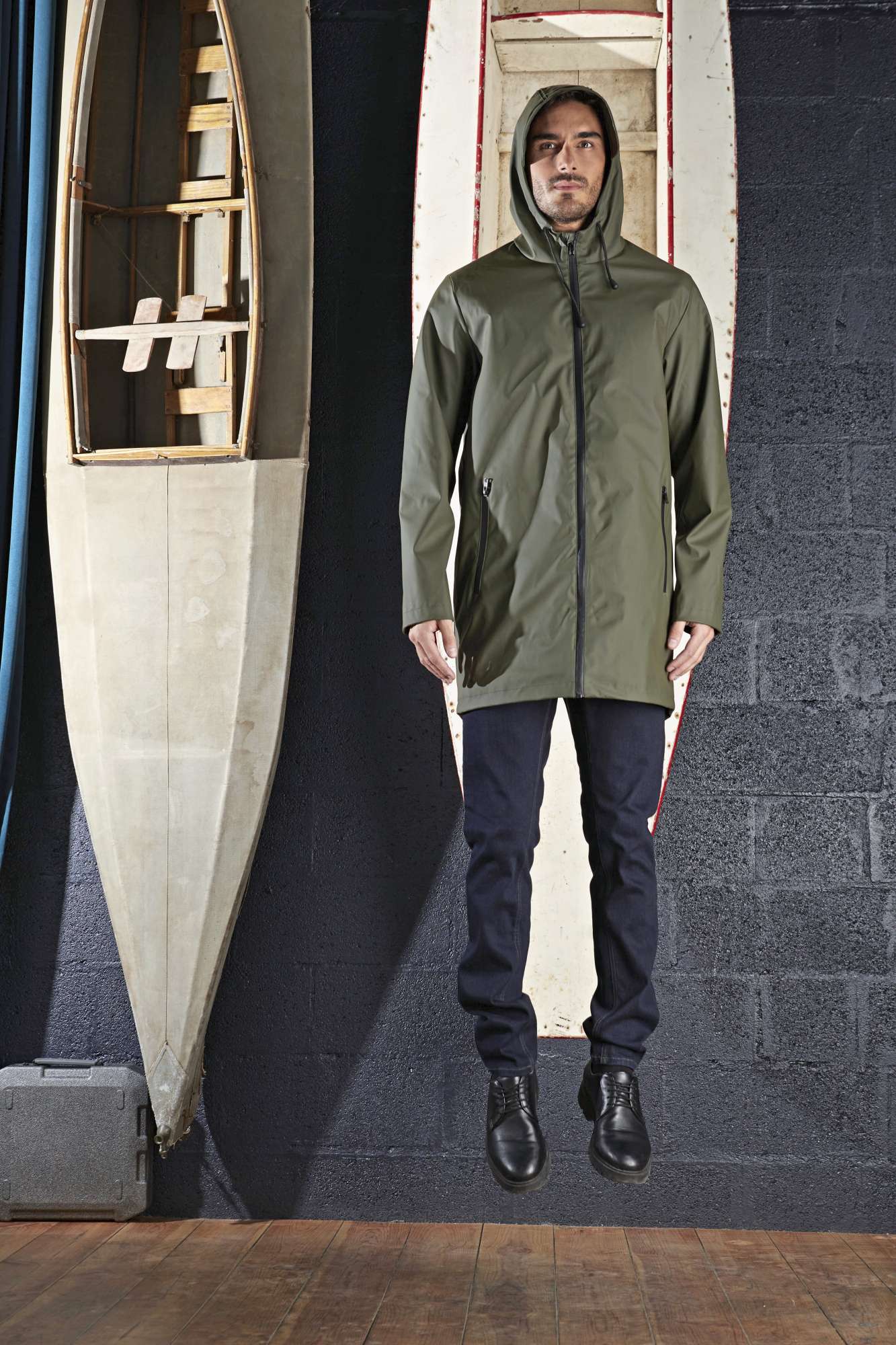 NEOBLU Wasserdichter Wachsparka Antoine mit Kapuze, Deep Khaki S, NB3174