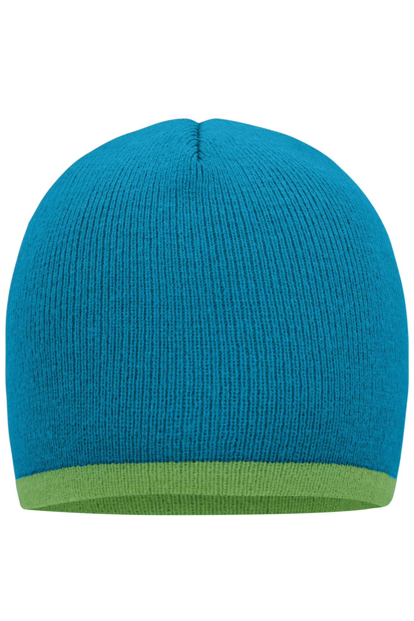 Strickmütze mit kontrastierendem Saum