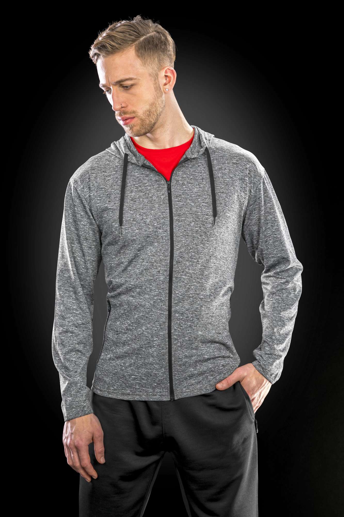SPIRO Kapuzenjacke Marl Grey für Herren, Marl Grey XL, RT277M