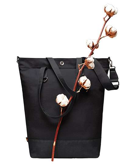 Halfar Shopper Life mit verstellbarem Schultergurt, Black/Black 44 x 45 x 16 cm, HF6519