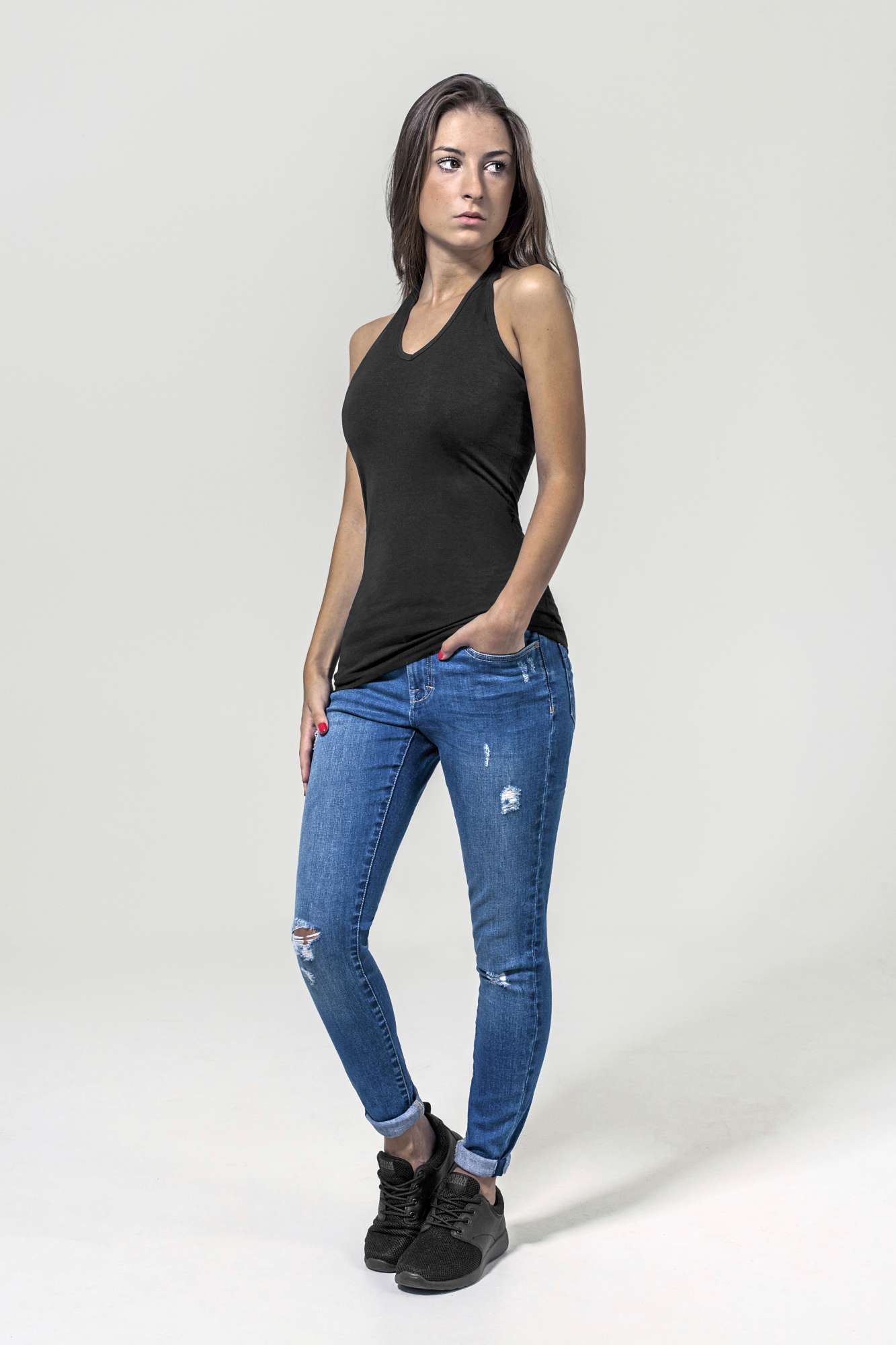 Neckholder Shirt mit Taillenschnitt für Damen