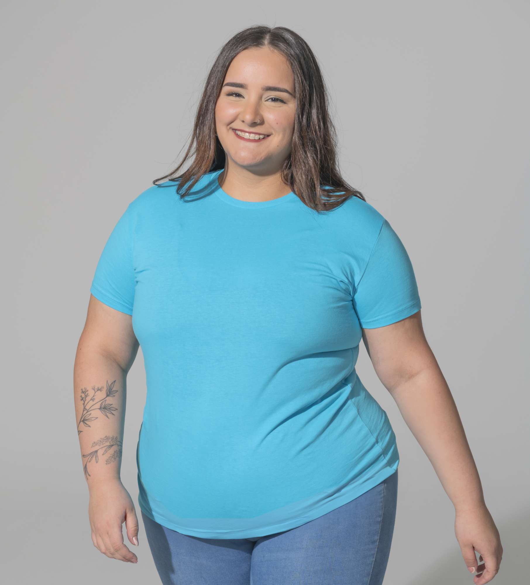 Curves T-Shirt aus Baumwolle für Damen
