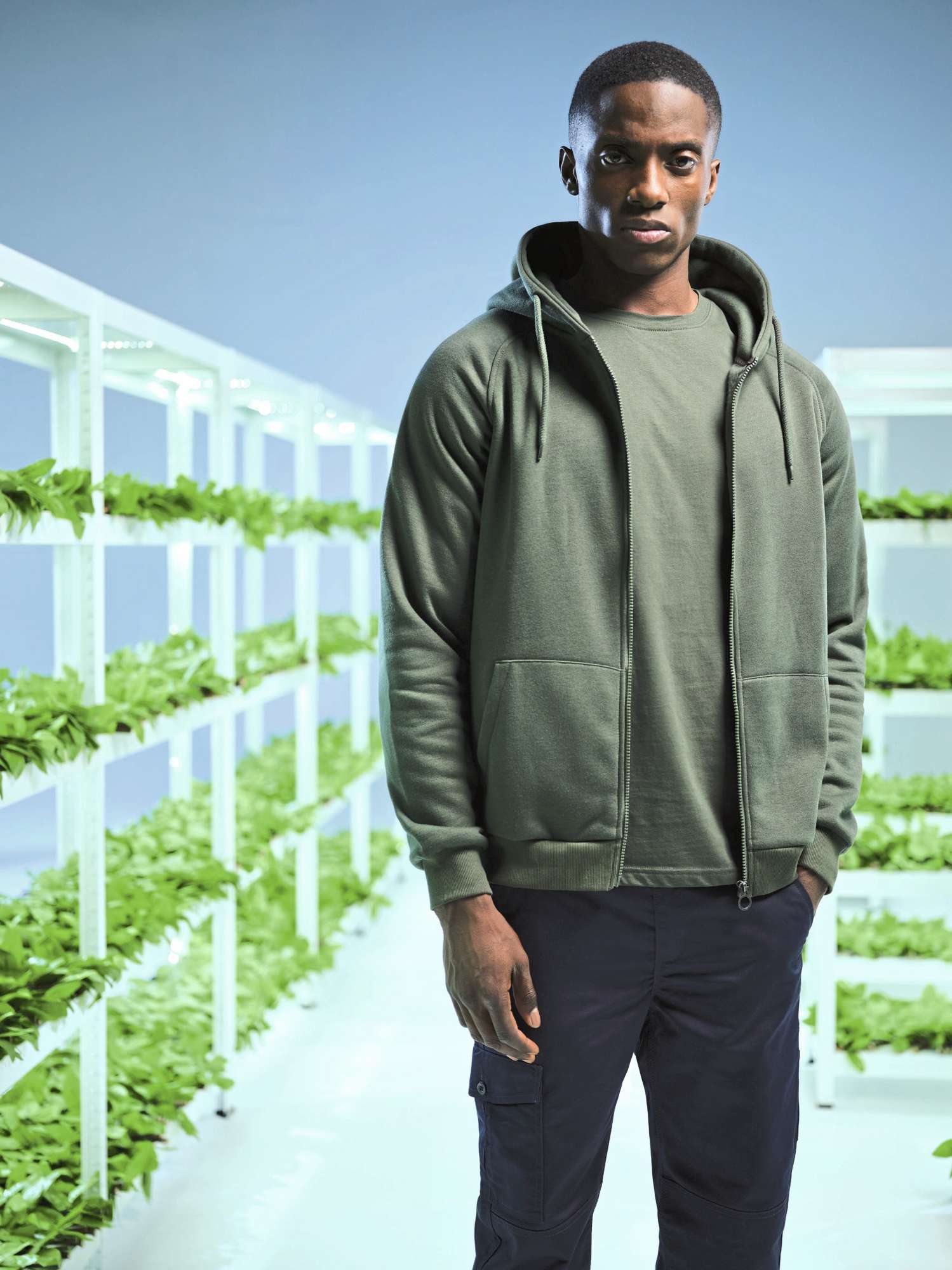Bio-Baumwoll Hoodie mit Reißverschluss