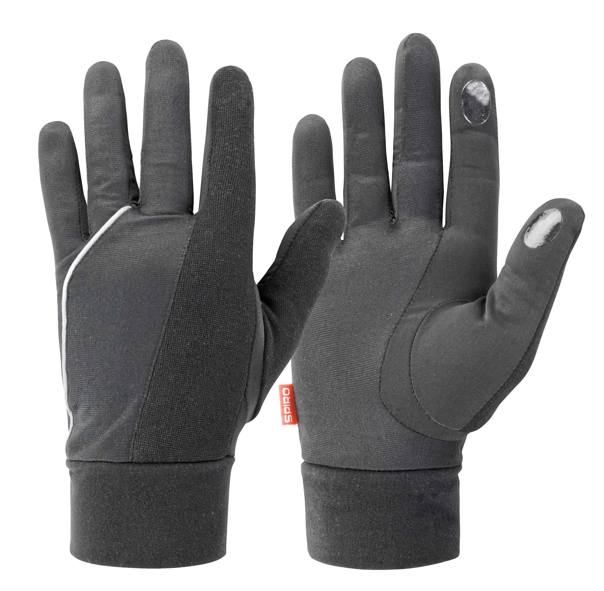 SPIRO Elite Laufhandschuhe mit Touchscreen-Funktion, Black S, RT267