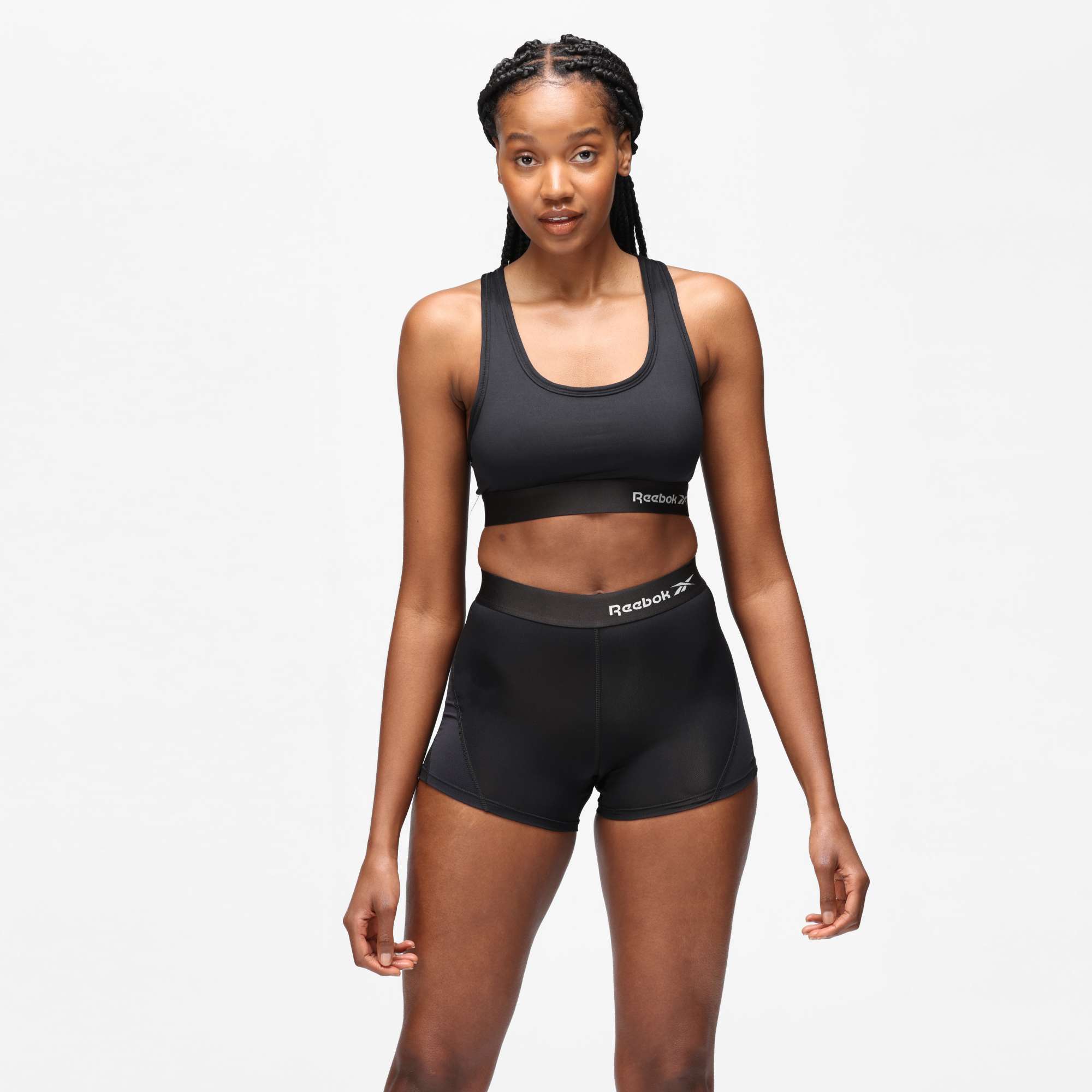 Reebok Sport Crop Top Steffi mit Racerback, Black S, RBK9488