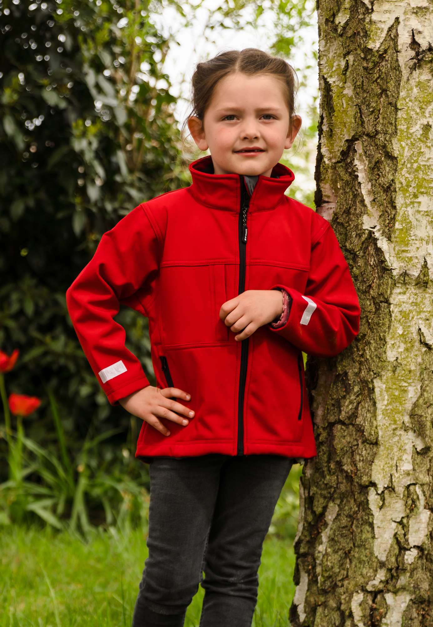 Junior Softshell Jacke mit Fleece-Innenschicht
