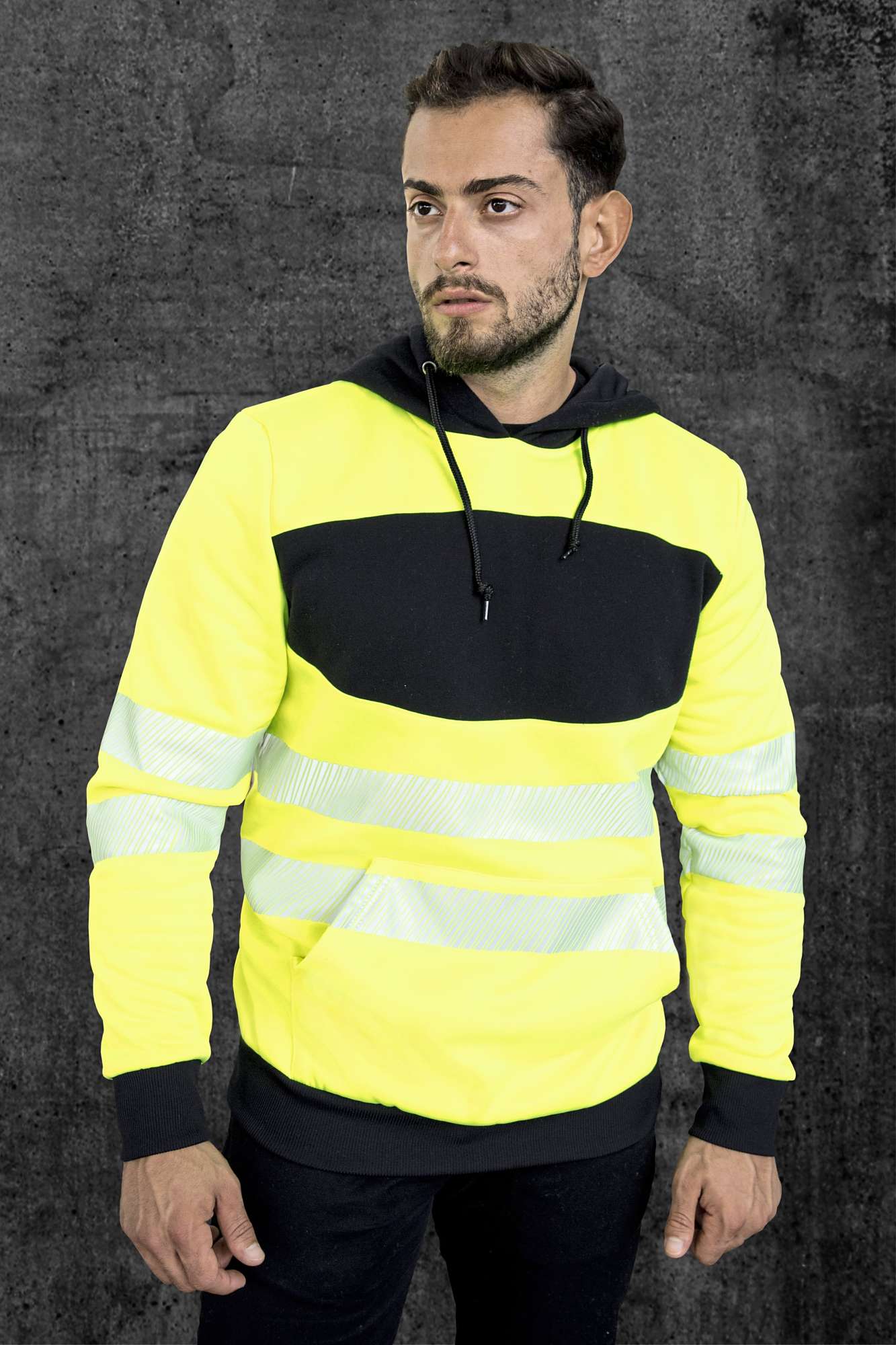 Hi-Vis Arbeits-Hoody mit Druckfläche