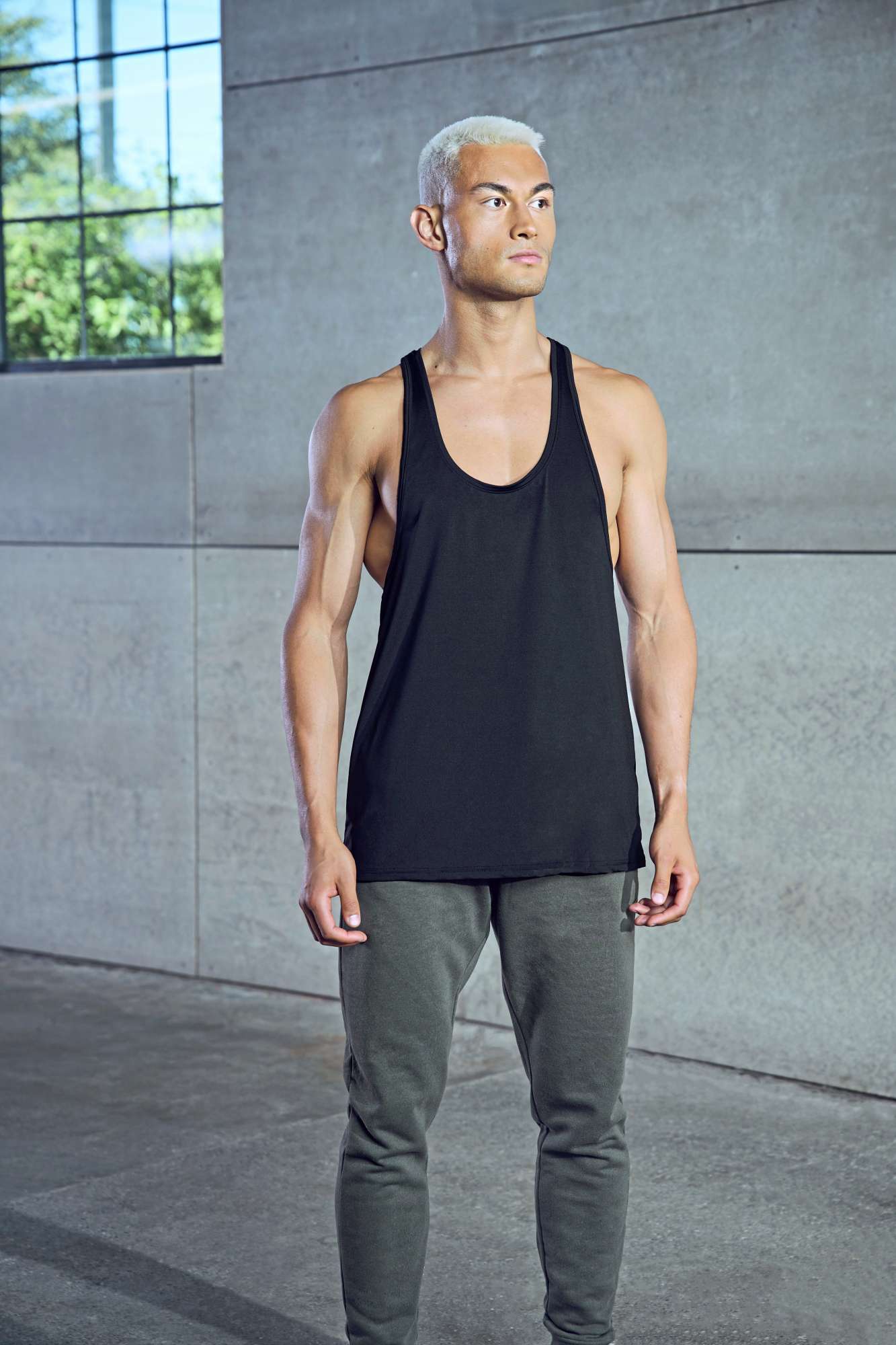 Tombo Ärmelloses Muscle-Fit T-Shirt, Basic Kollektion, Grey Marl XL, TL504