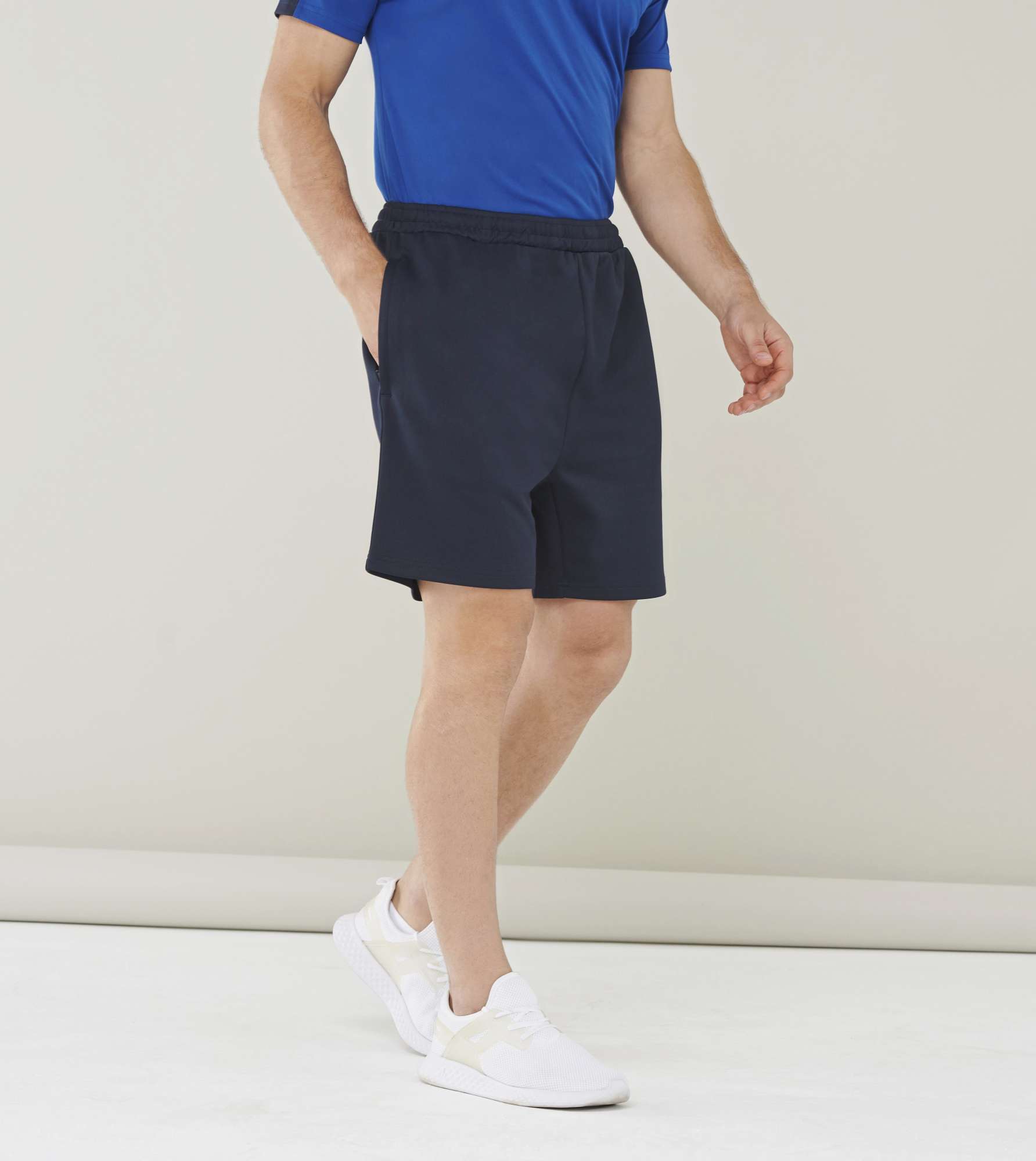 Finden+Hales Strickshorts mit Reißverschlusstaschen und Kordelzug, Black/White XXL, FH886