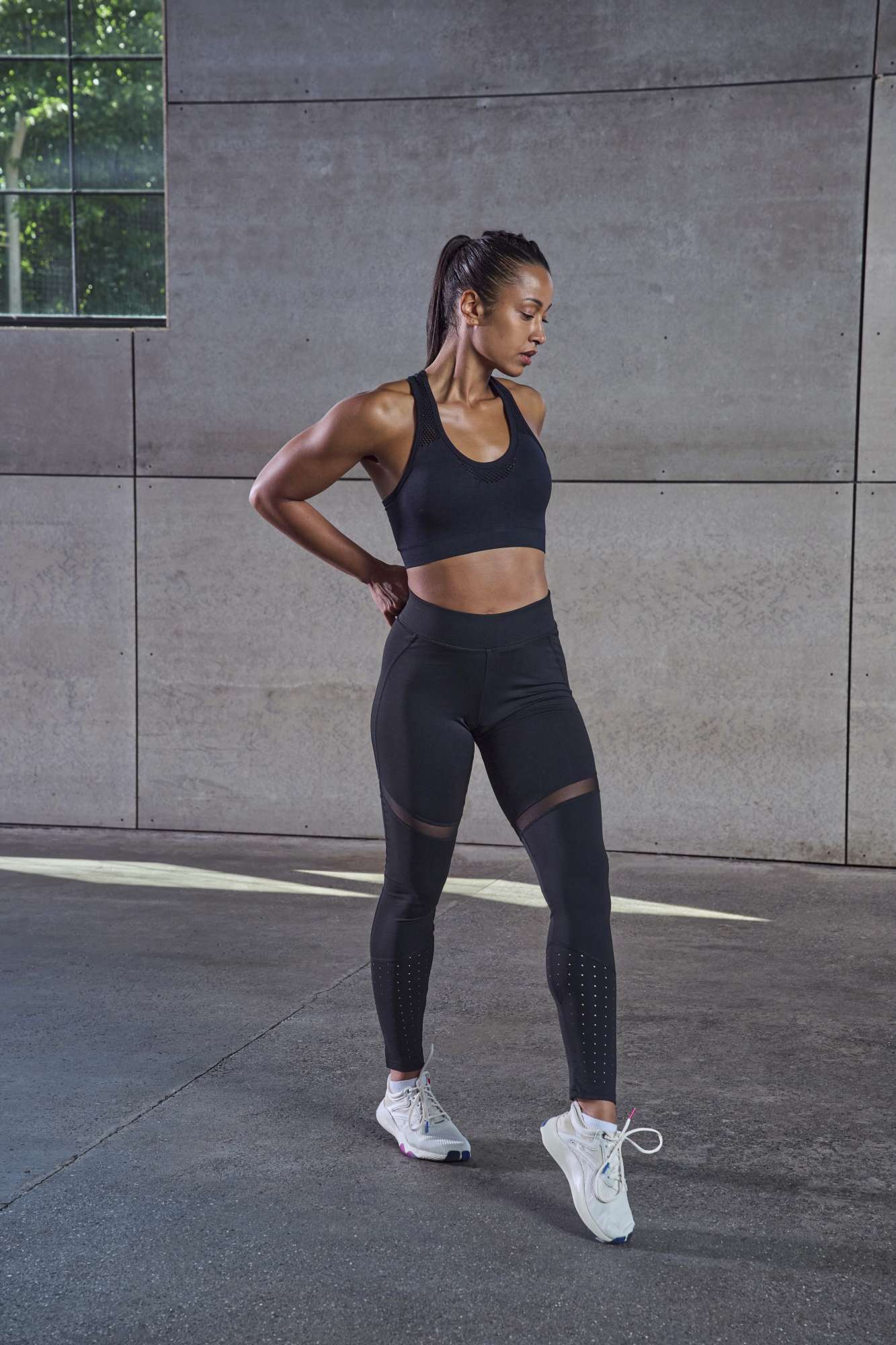 Leggings mit Mesh-Einsätzen für Damen