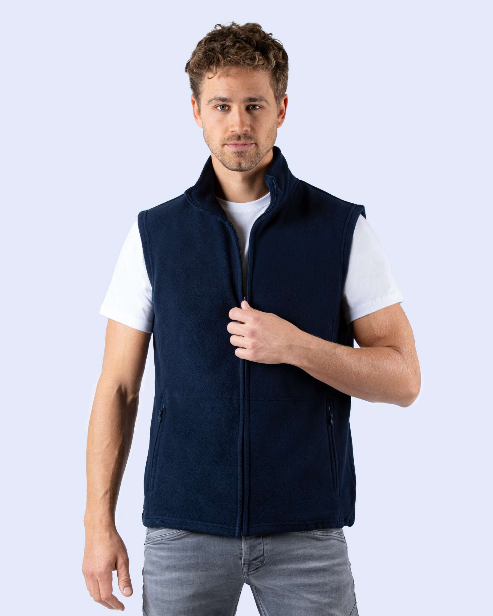 Starworld Fleeceweste mit Kadettkragen für Herren, Navy Blue XL, SW735