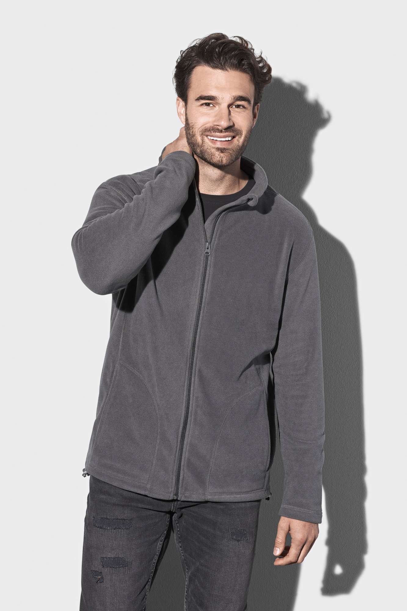 Mikrofleece Jacke mit Stehkragen