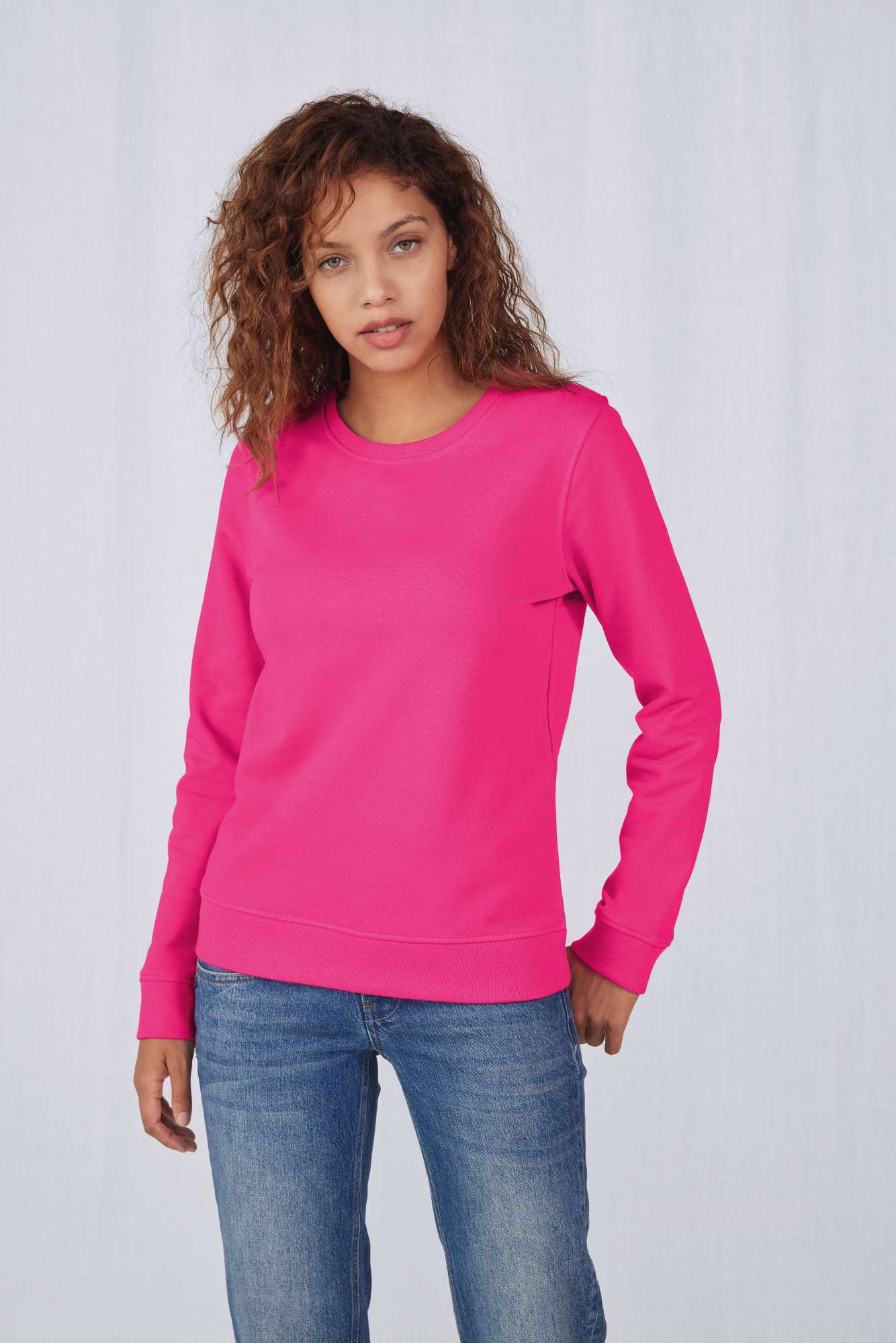 B&C Inspire Crew Neck Sweatshirt aus Bio-Baumwolle, Pure Orange M, BCWW32B