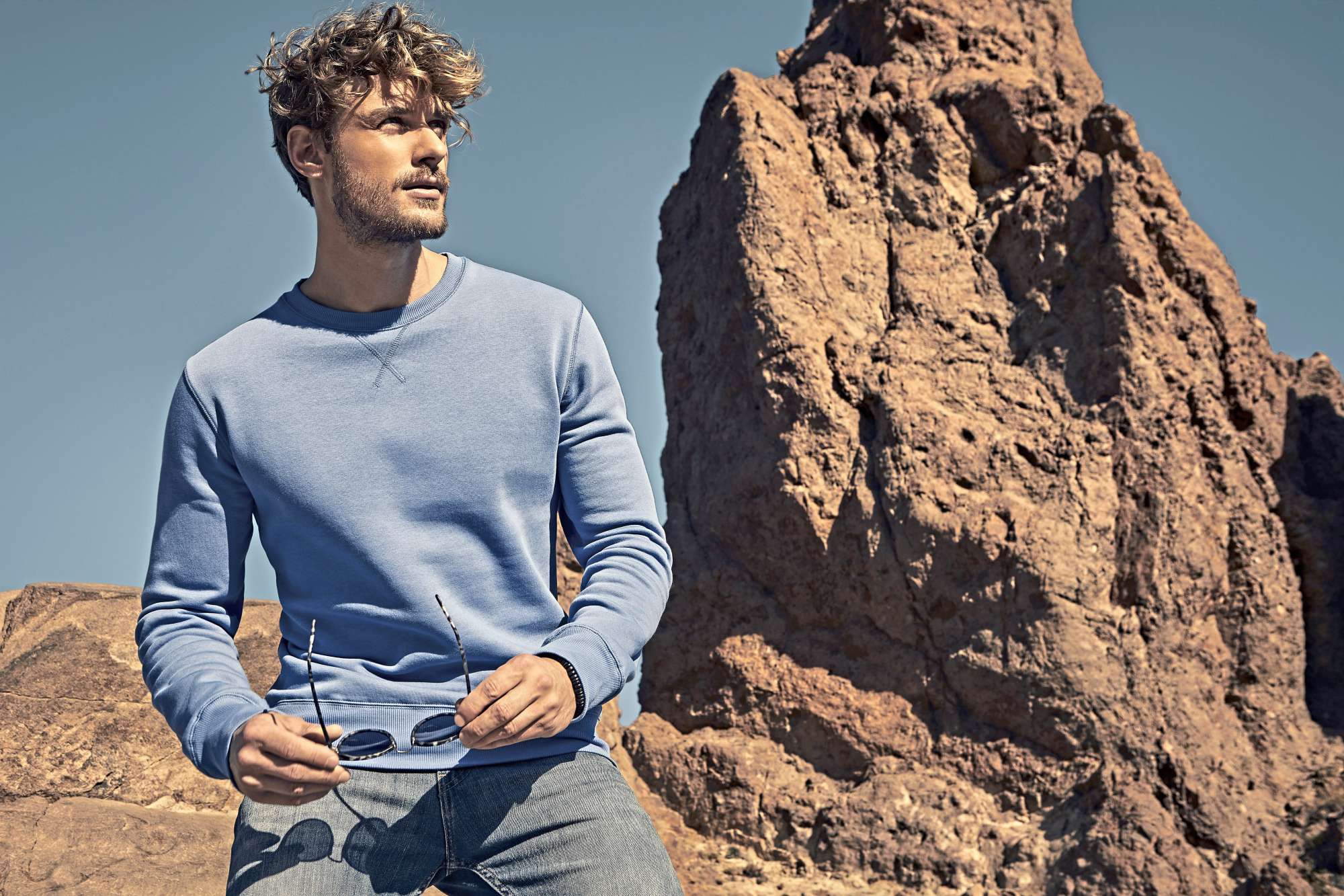 Langarm-Sweatshirt mit Molton-Brushed-Qualität