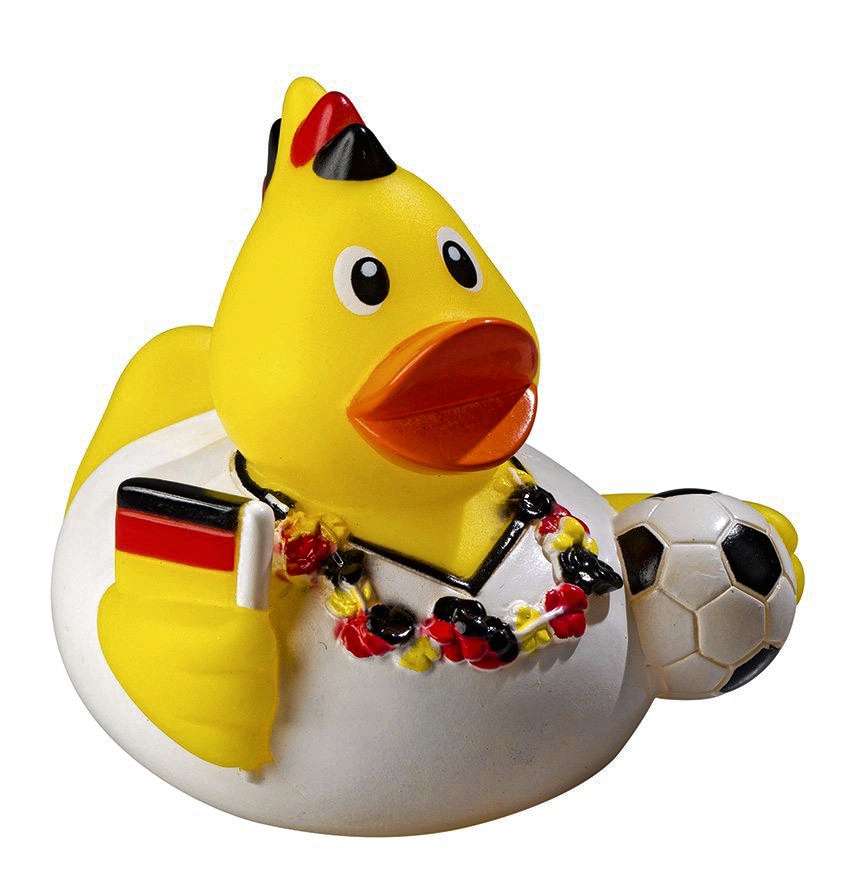 Mbw Schnabels® Quietsche-Ente Fußballfan 80 mm, Standard 80 mm, MBW31127