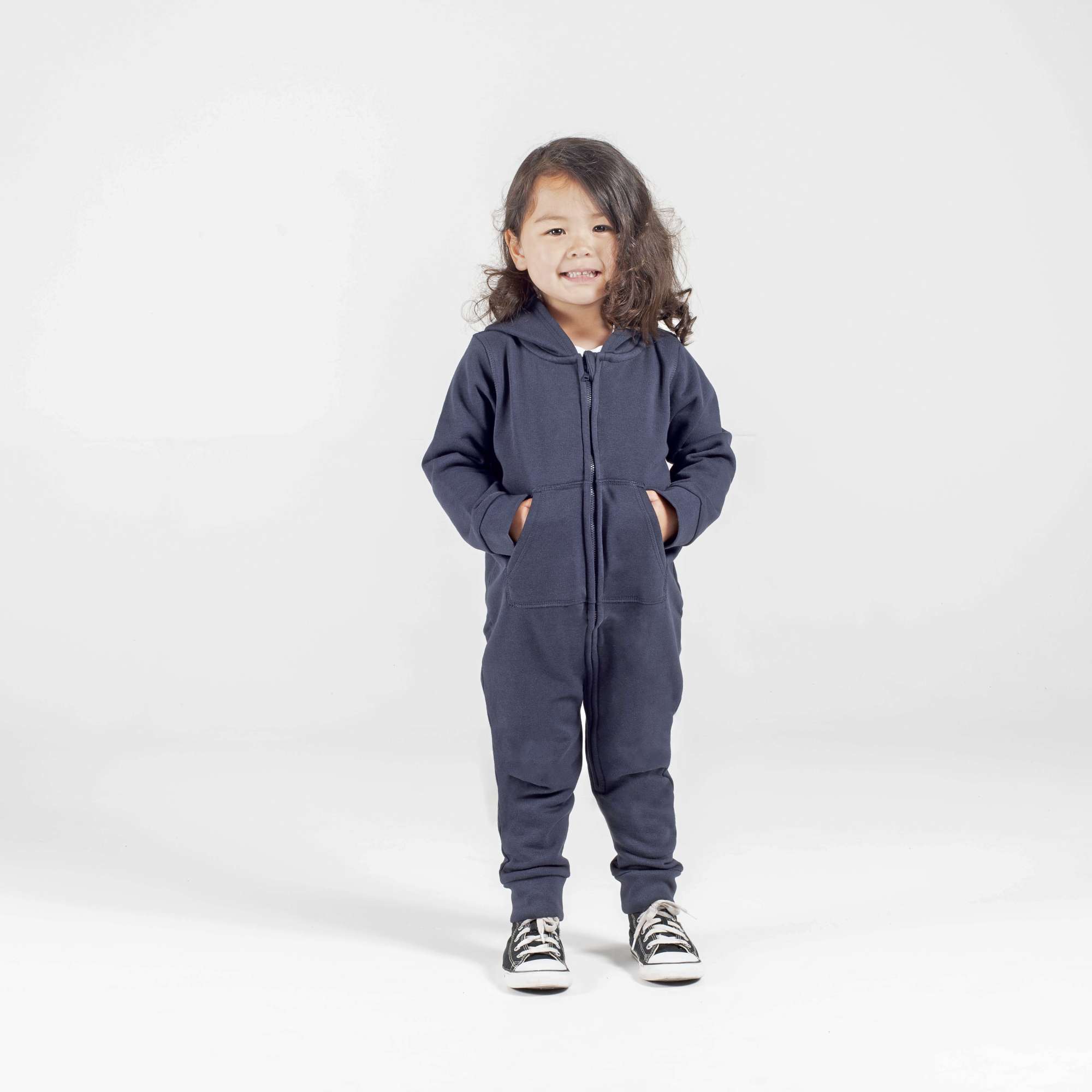 Larkwood Kleinkind Fleece Overall mit Kapuze, Navy 18/24 Monate, LW070