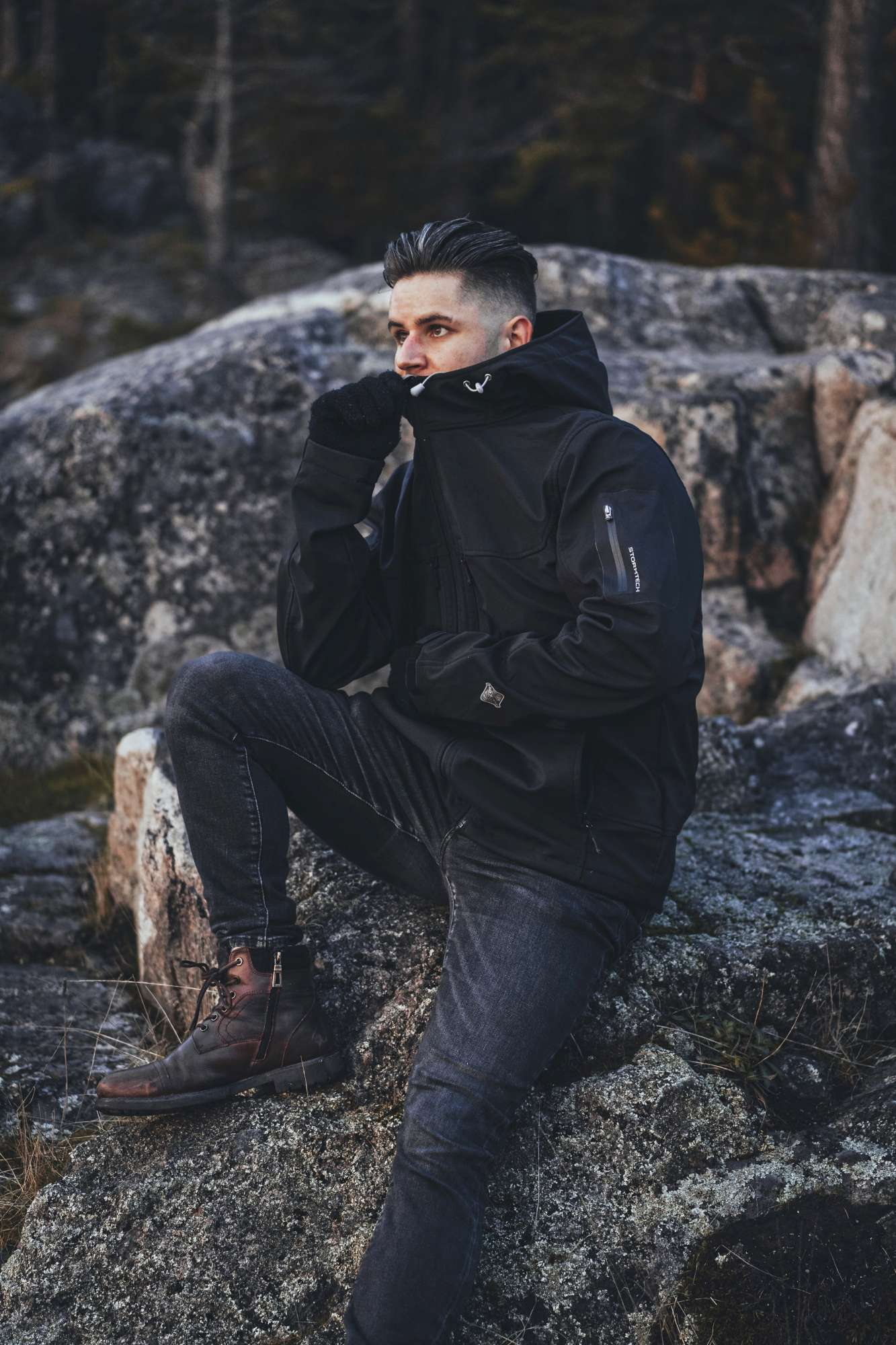 Softshell-Hooded-Jacke mit Membran