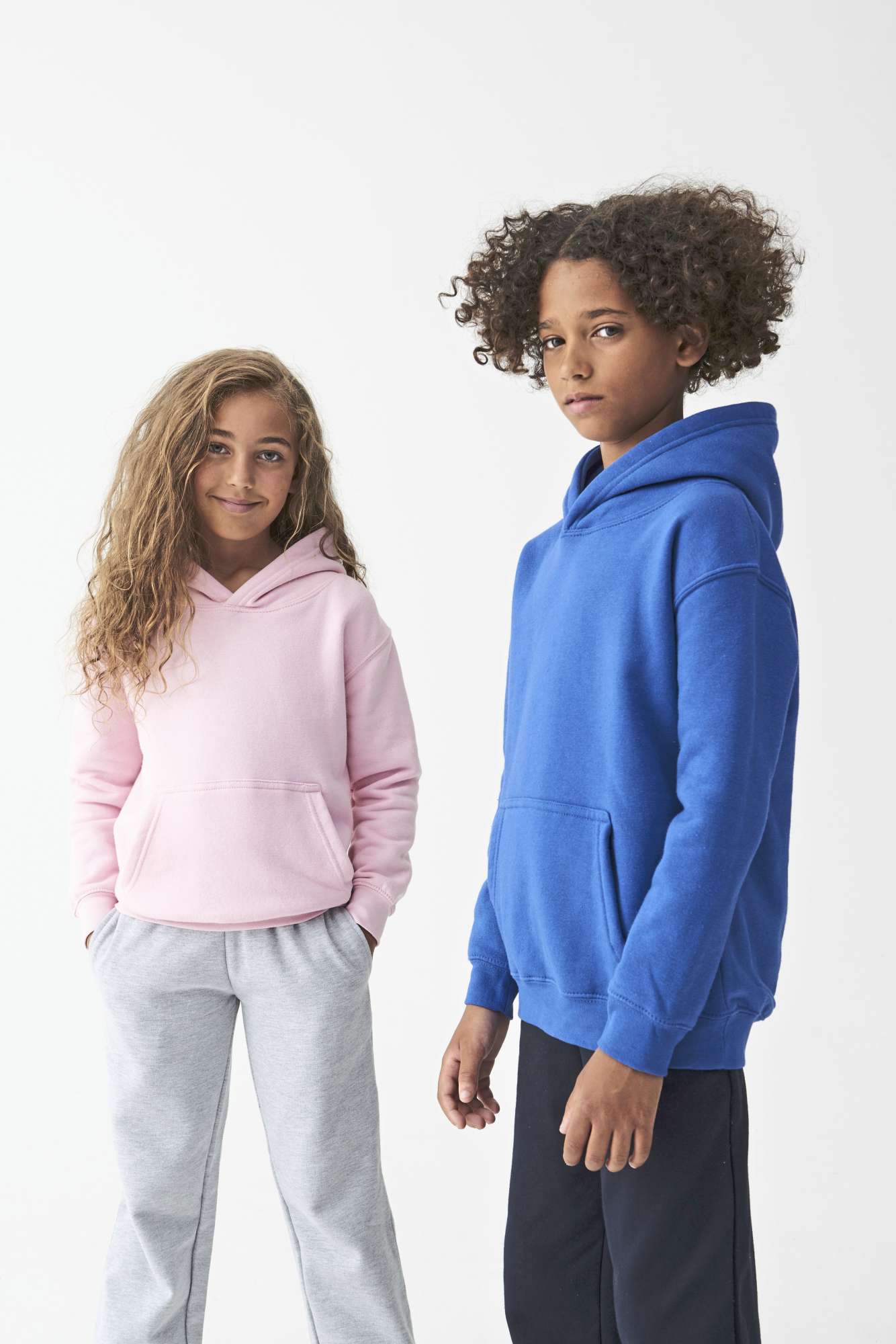 Just Hoods Bio-Baumwoll Hoodie mit Kängurutasche für Kinder, Heather Grey 12/13 (XL), JH201K
