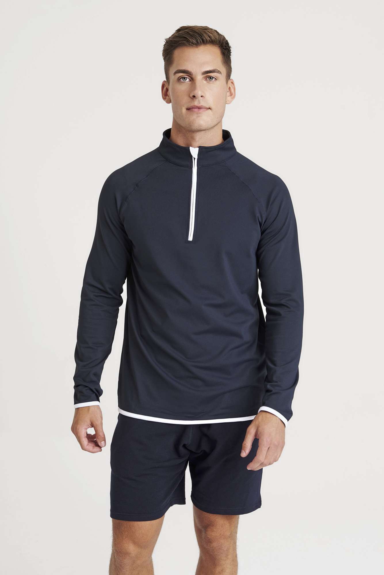 Langarm Sport Shirt Halb-Zip CoolFit