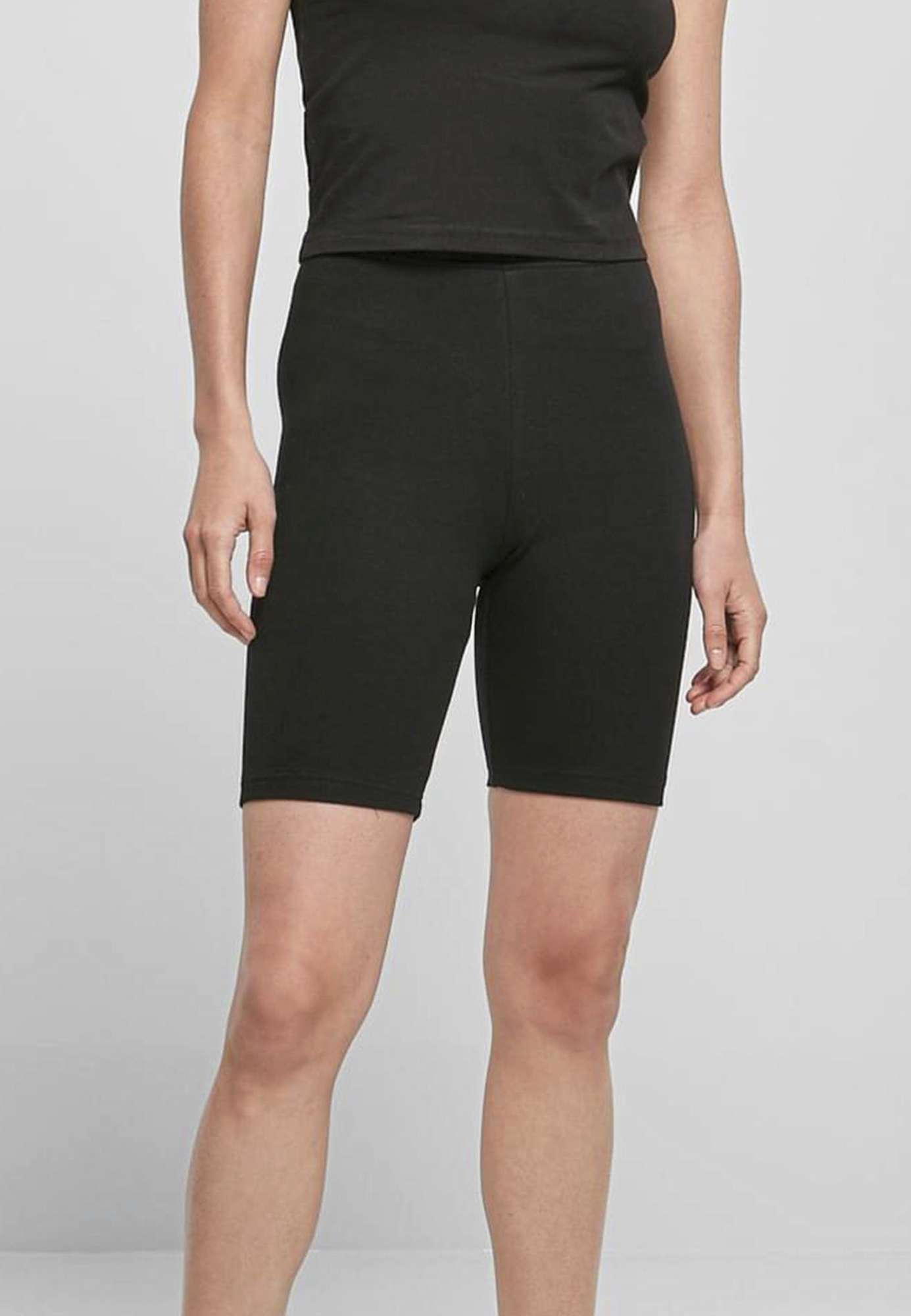 High Waist Fahrrad Shorts Schwarz für Damen