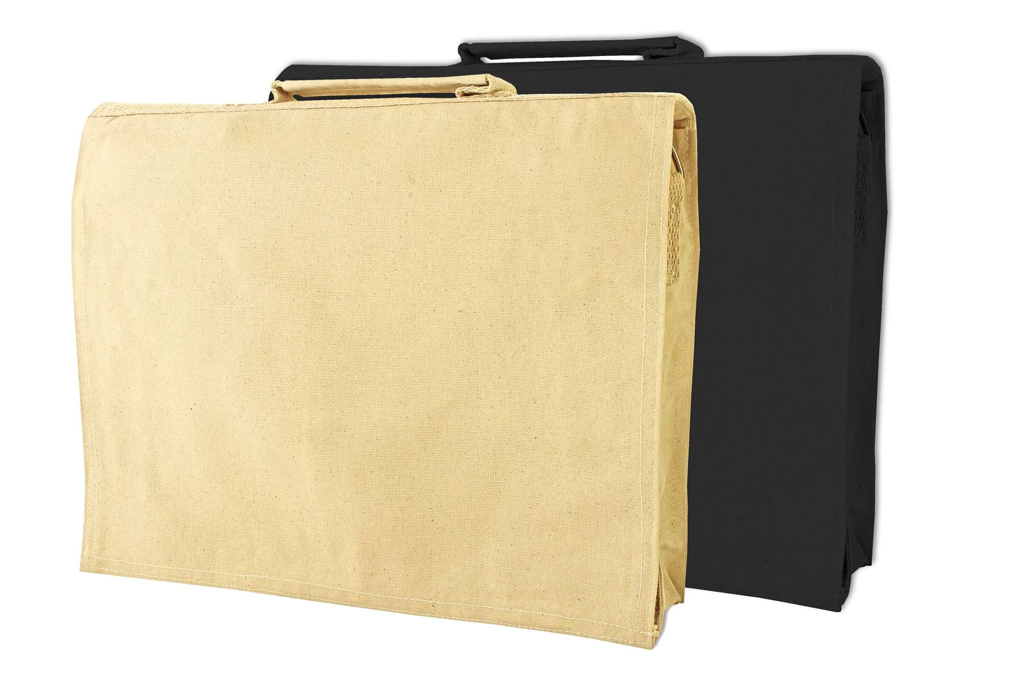 Canvas Schultertasche mit Kugelschreiberhalter