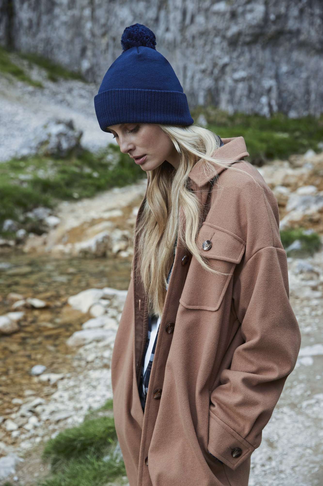 Bio-Baumwoll Beanie mit Bommel