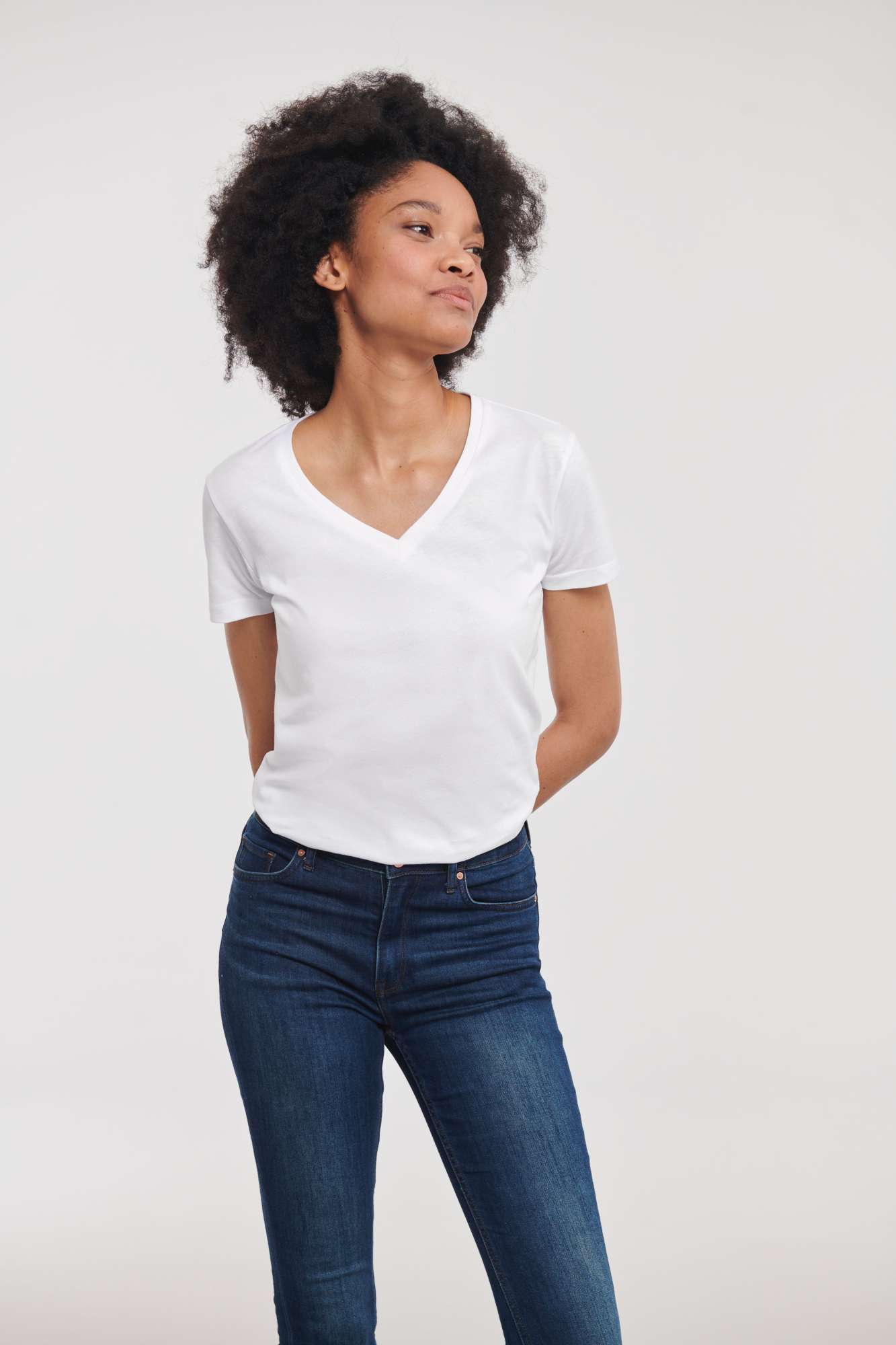 T-Shirt V-Ausschnitt Bio-Baumwolle für Damen