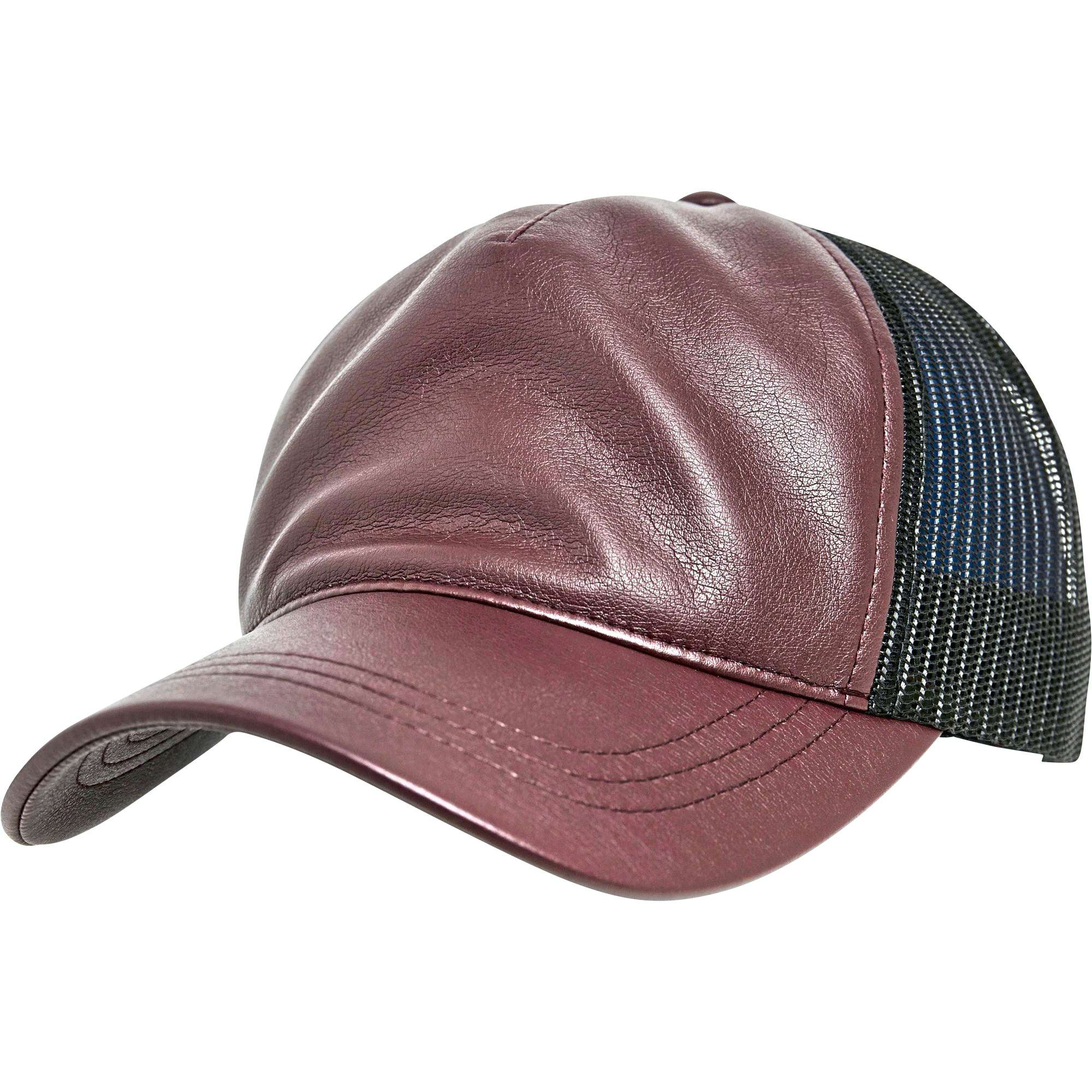 Leder Trucker Cap mit Mesh-Rückseite