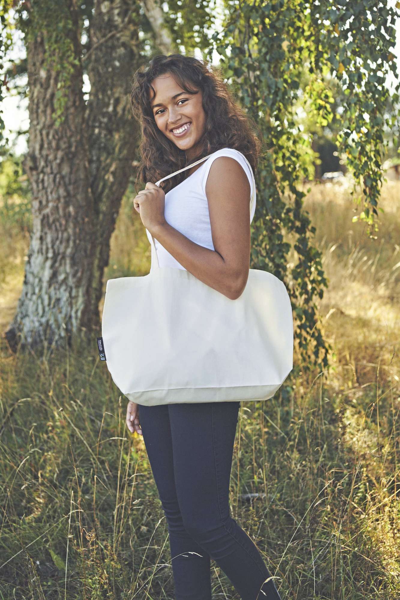 Fairtrade Baumwoll Shopping-Tasche mit Boden