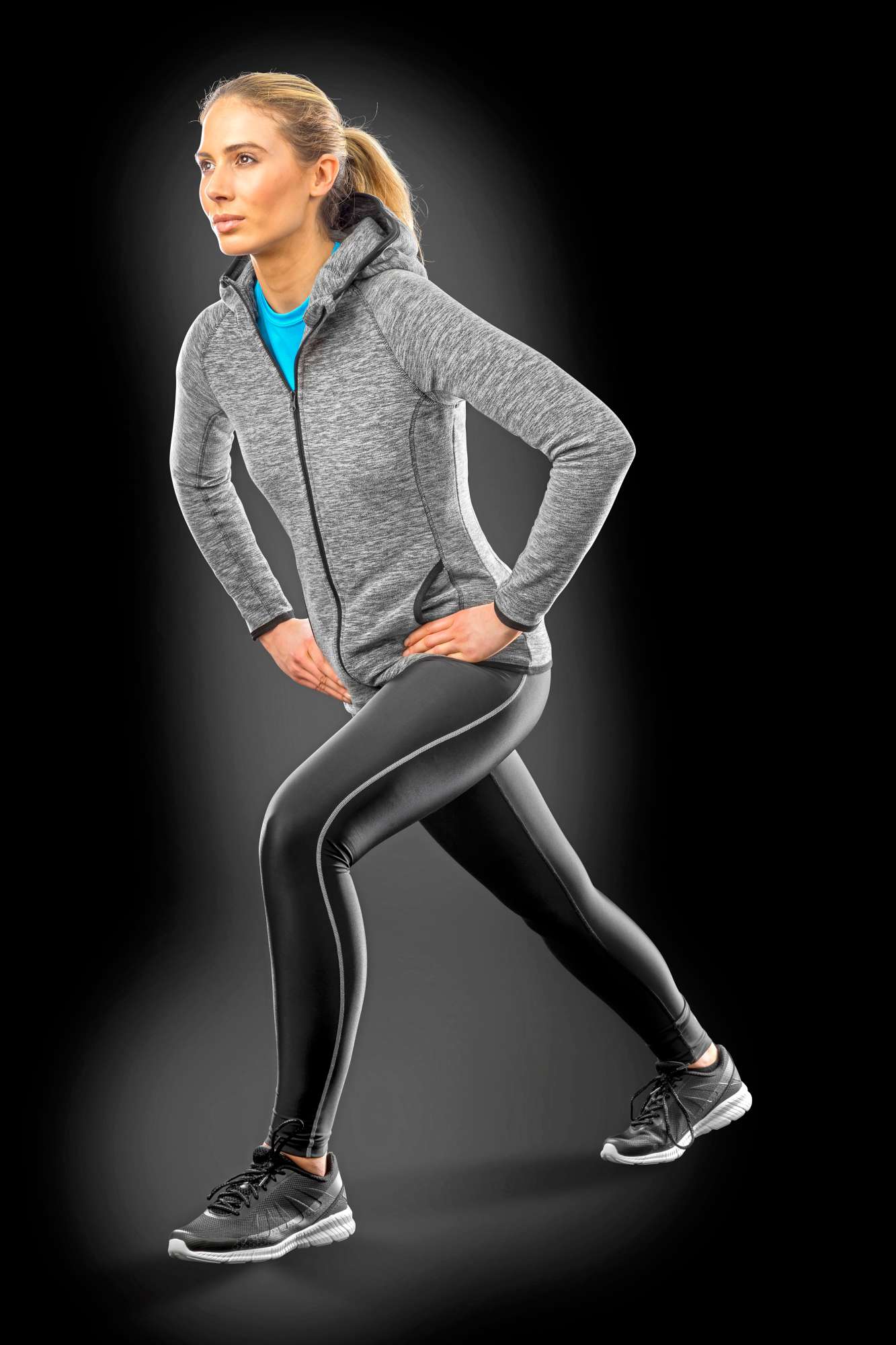 Fleecejacke mit Kapuze und Reißverschluss für Damen