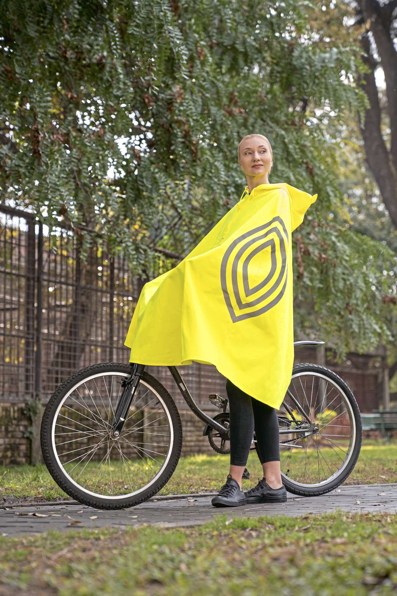 Korntex Super Premium Regenponcho Rotterdam mit Sichtfenster, Yellow L, KX110
