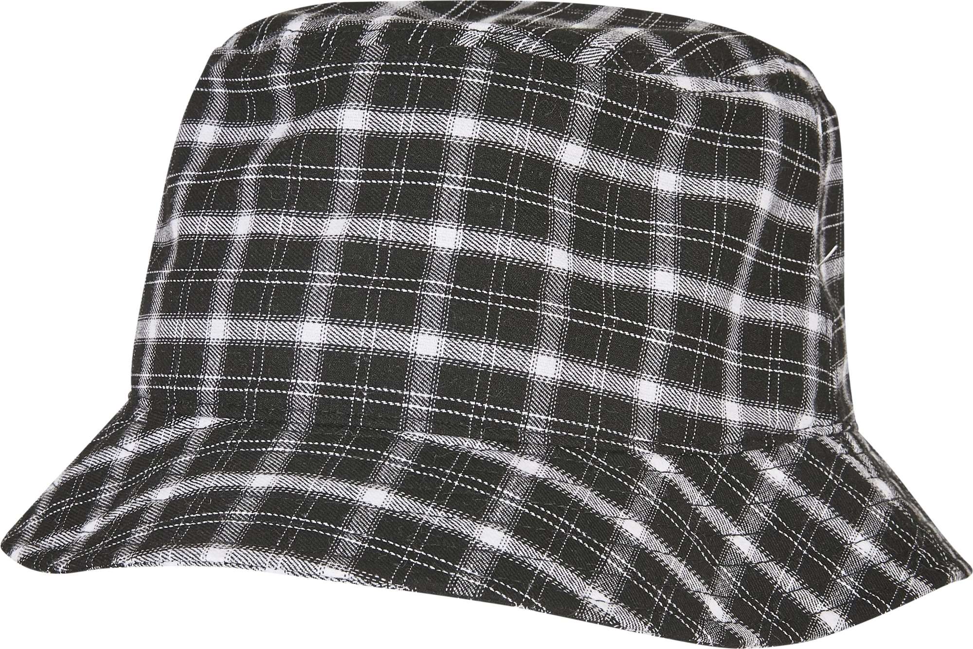 FLEXFIT Check Bucket Hat in Schwarz-Grau, Black-Grey Check One Size, FX5003C