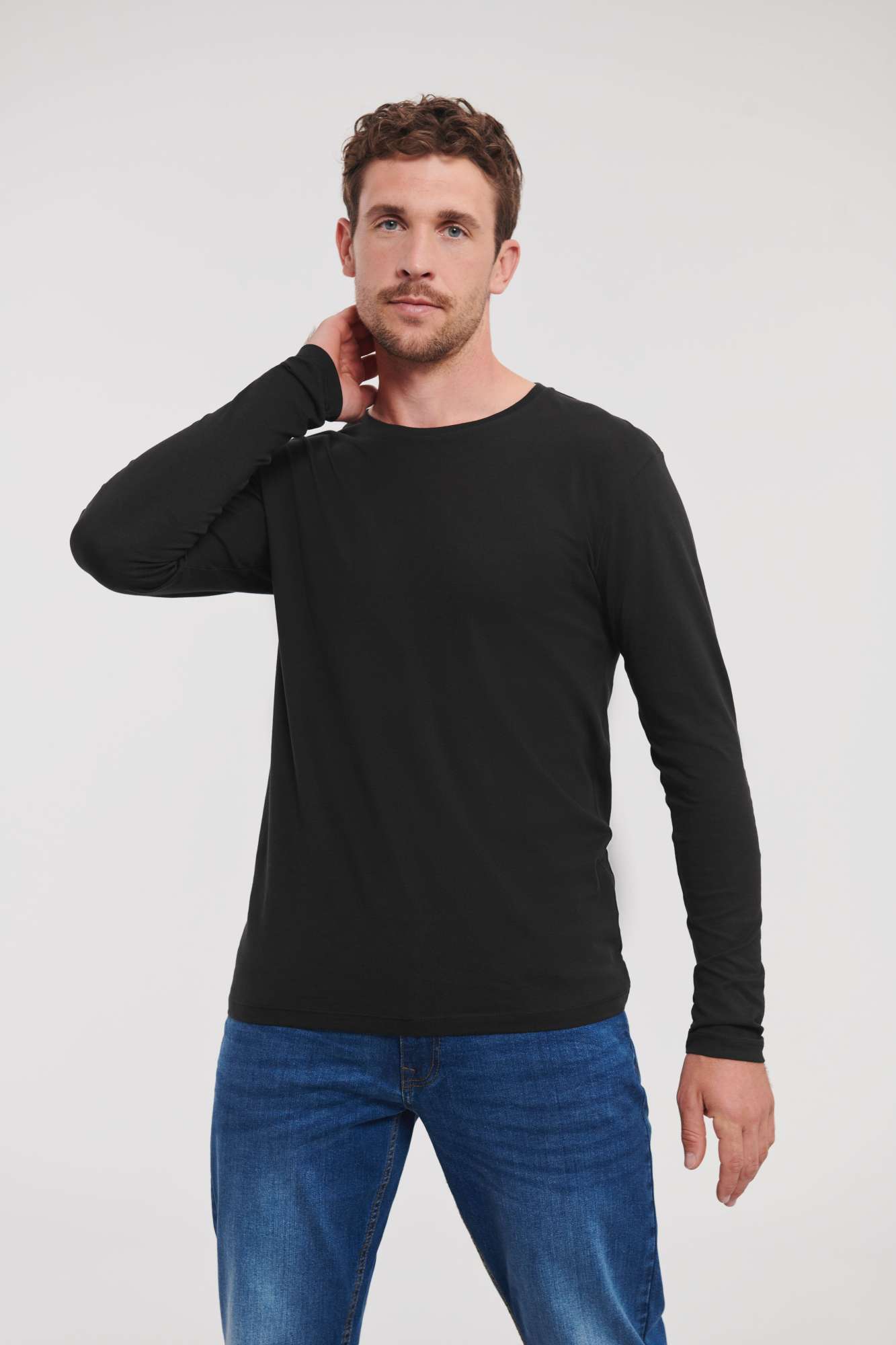 Langarm-T-Shirt aus Bio-Baumwolle, slim