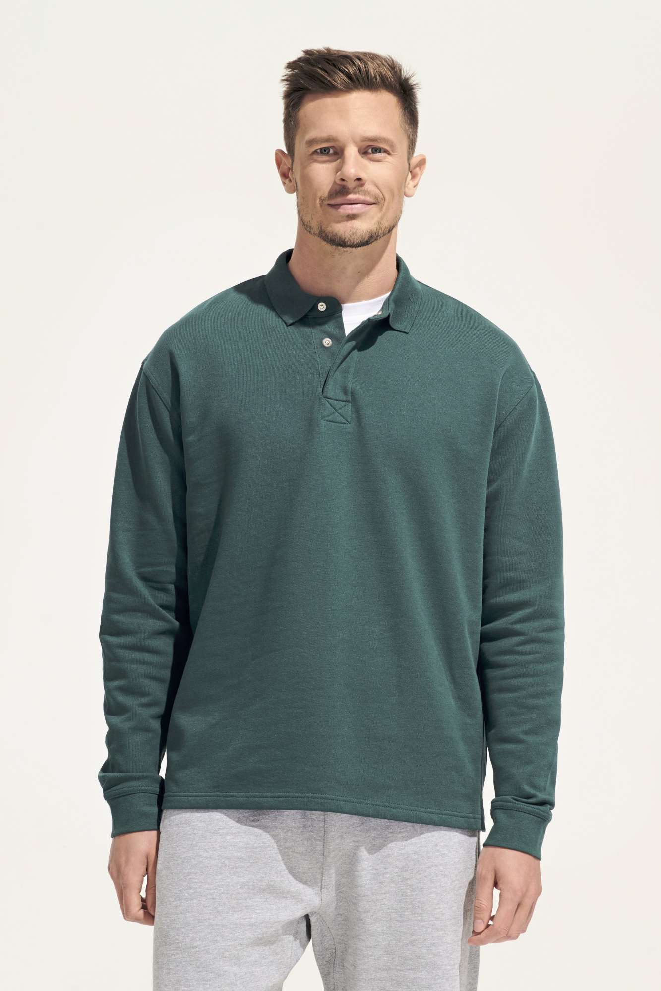 Polo Kragen Sweatshirt aus Recycling-Baumwolle