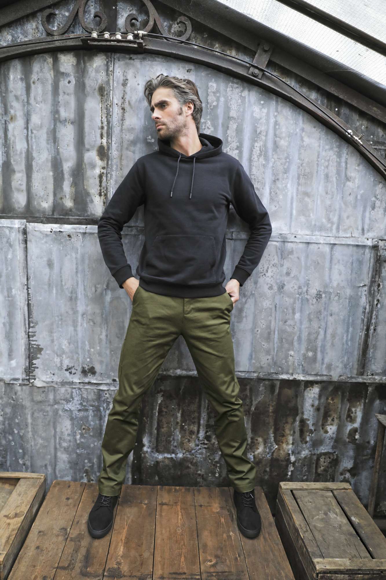 NEOBLU Chino Hose Gustave mit Elasthan-Blend, Deep Black 50, NB3178