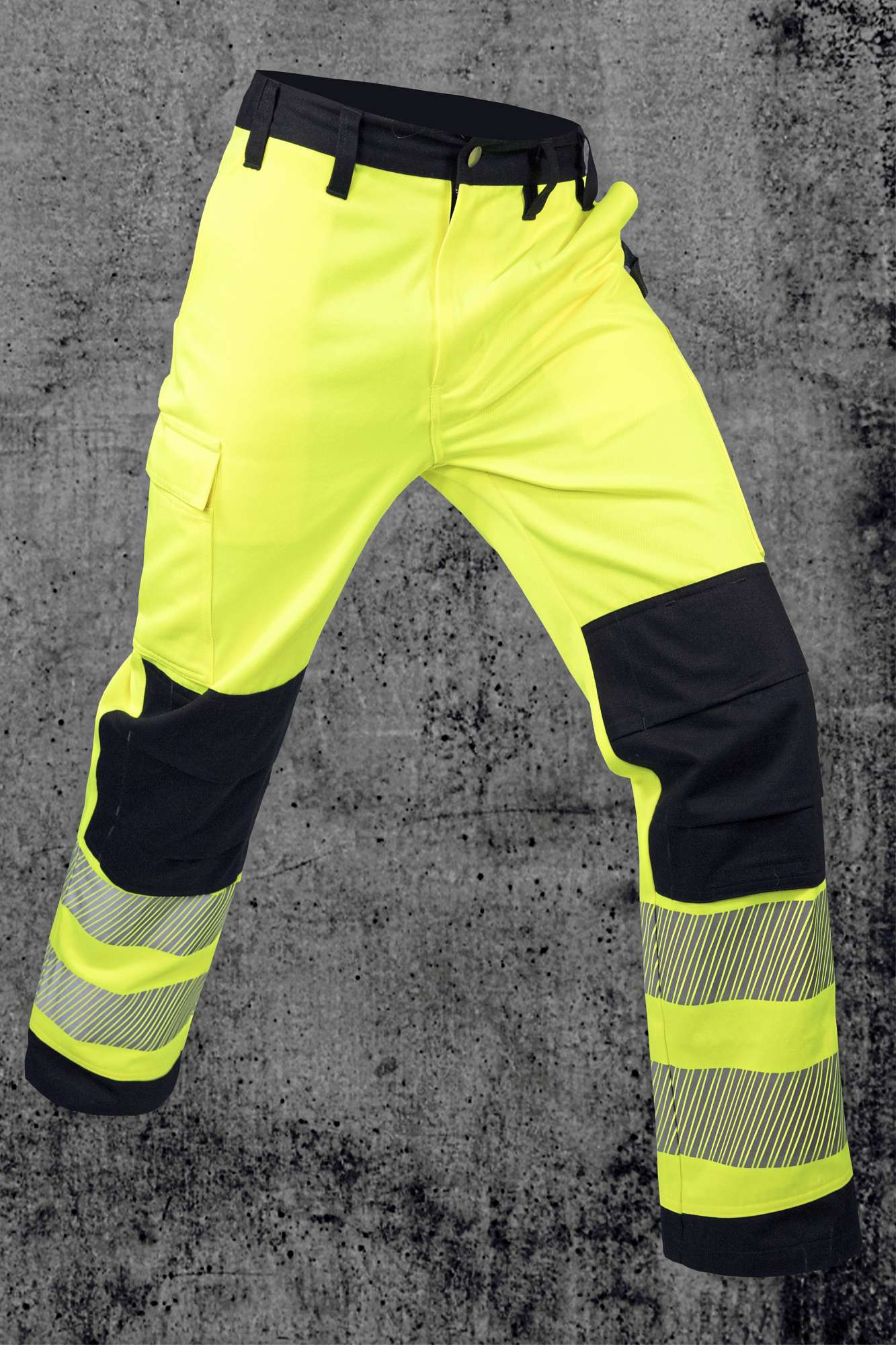 Korntex Hi-Vis Arbeits­hosen mit Druckflächen, Signal Orange/Black 52, KX1005