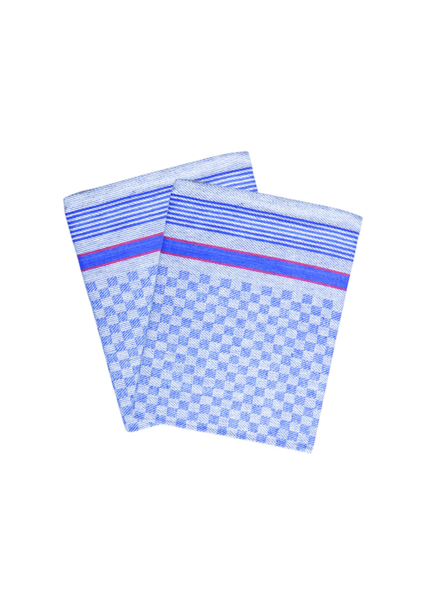 Karlowsky Karriertes Grubentuch 10er-Pack Baumwolle, Blue (checked) 45 x 90 cm, KY060