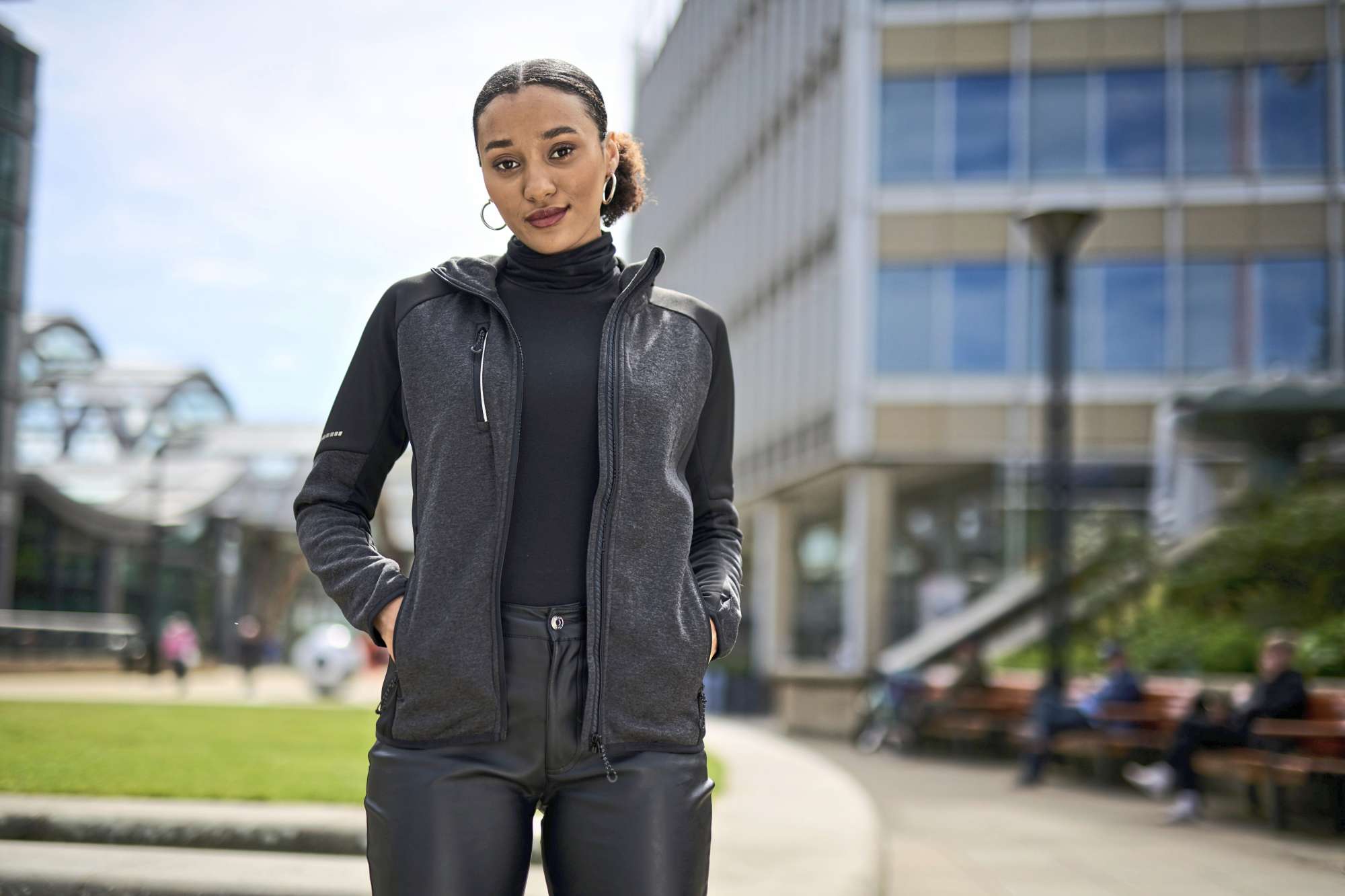 Hybrid Fleecejacke mit RFID-Schutz für Damen