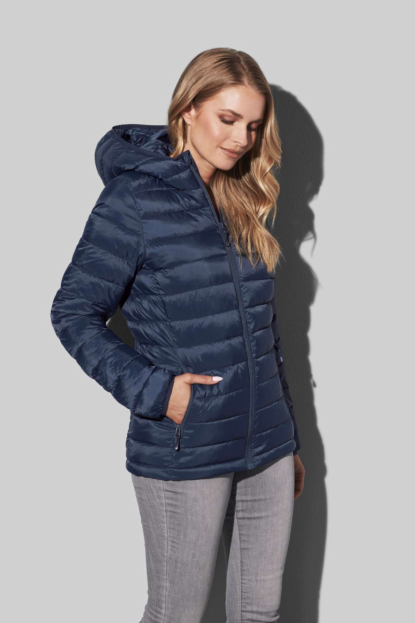 Luxus Steppjacke mit Kapuze Damen