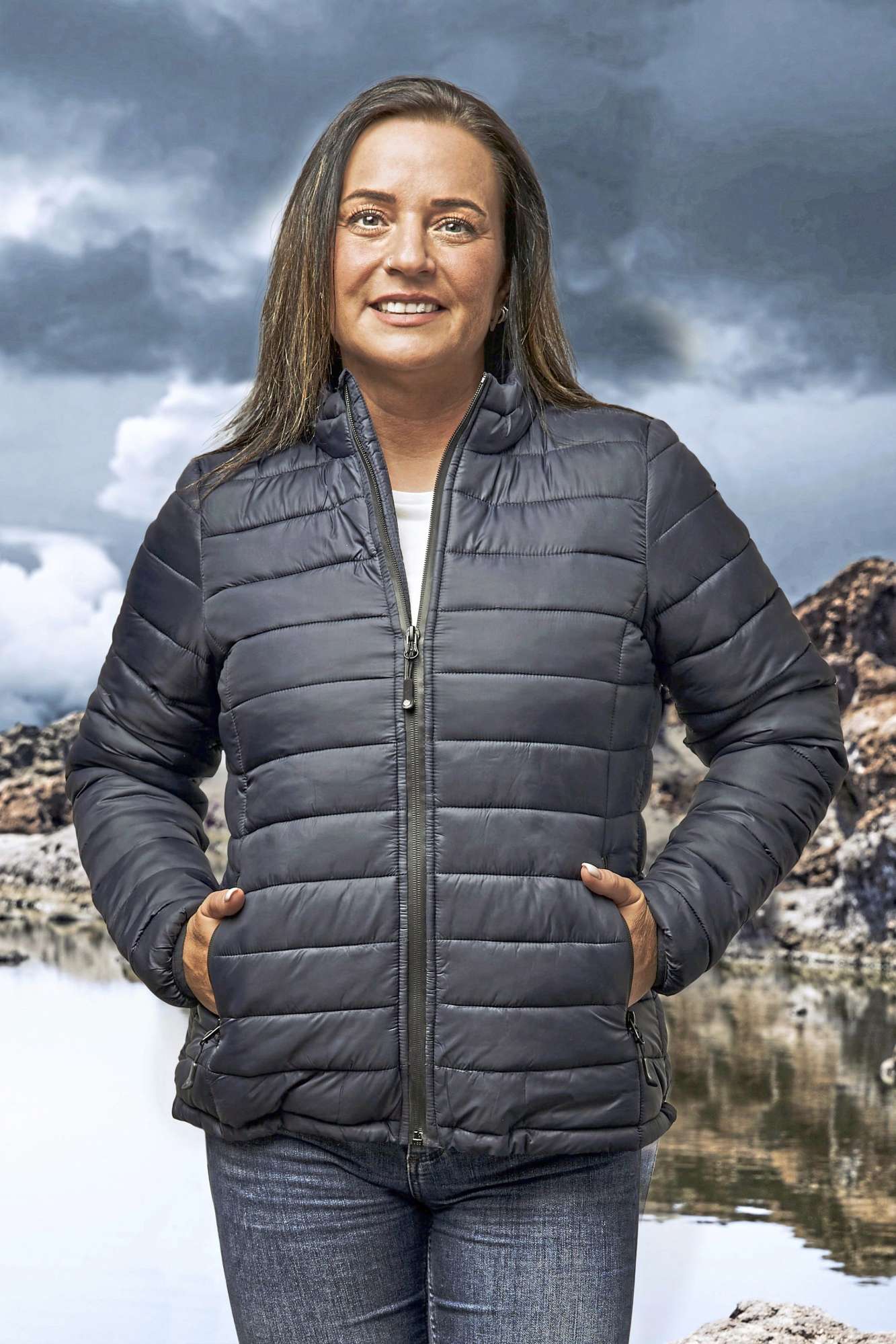Promodoro Wattierte Jacke mit Stehkragen für Damen, French Navy L, E7632