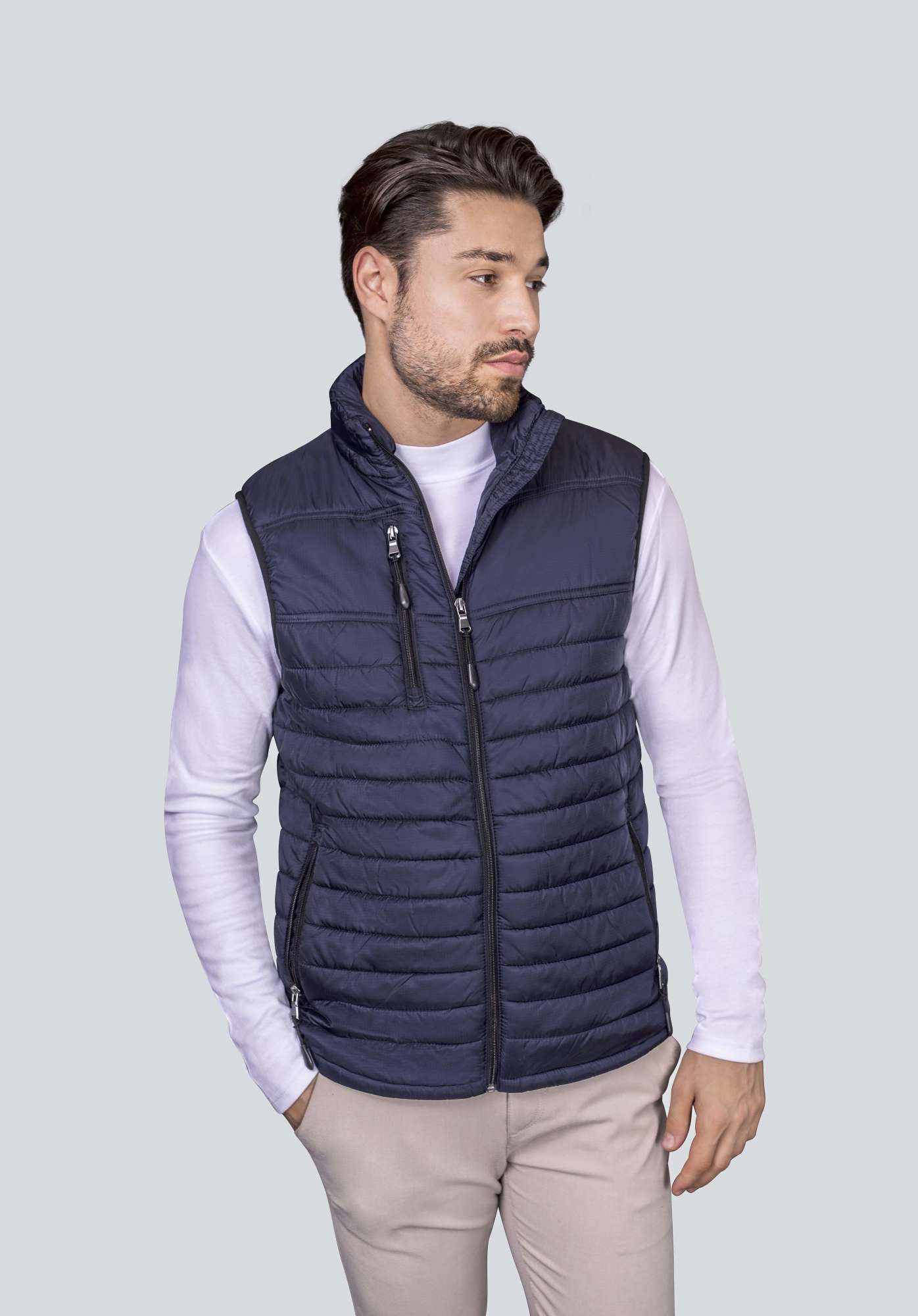 HRM Kapuzen Bodywarmer atmungsaktiv wasserabweisend für Herren, Navy 4XL, HRM1301