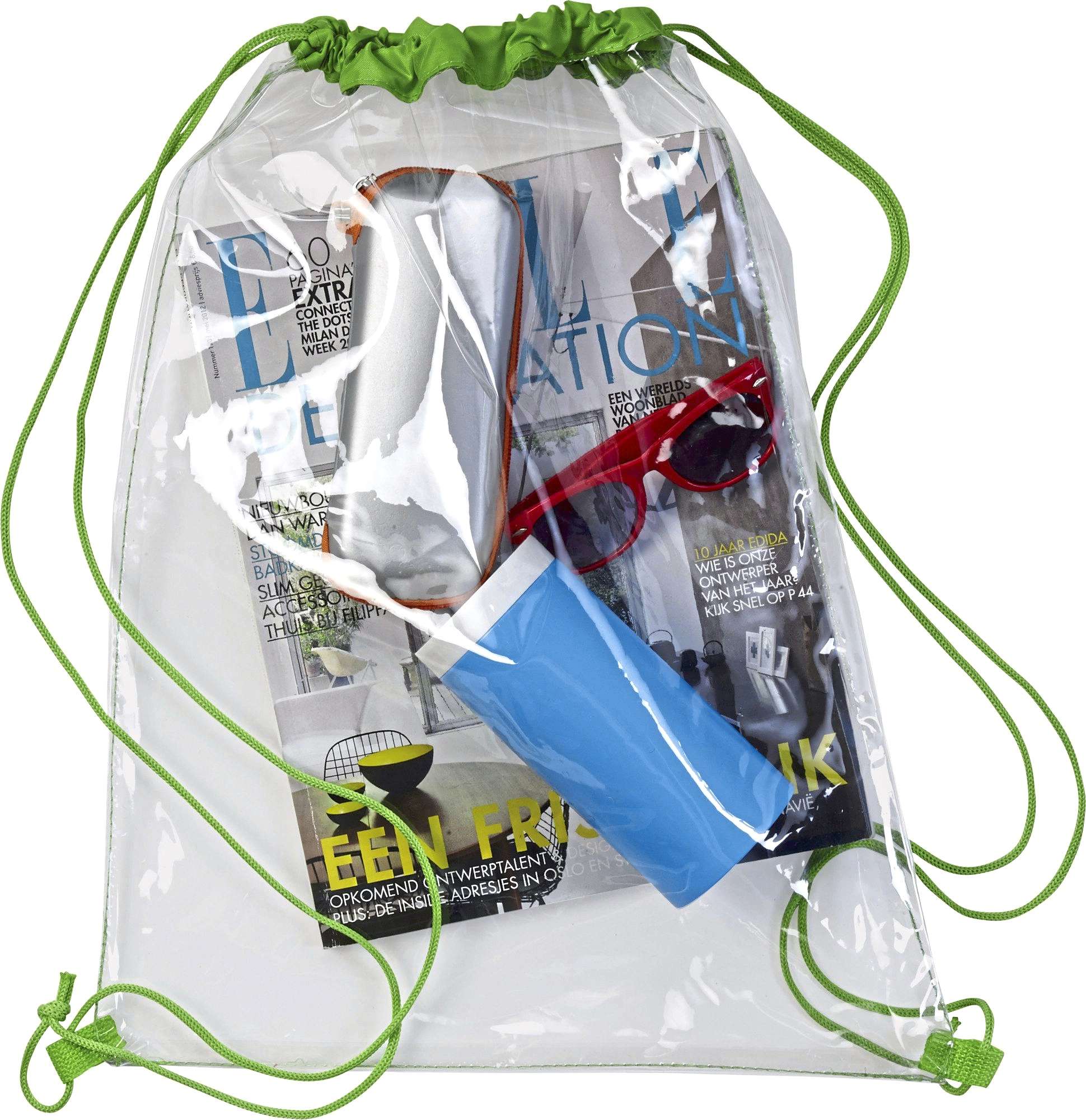Transparenter PVC-Rucksack mit Kordelzug