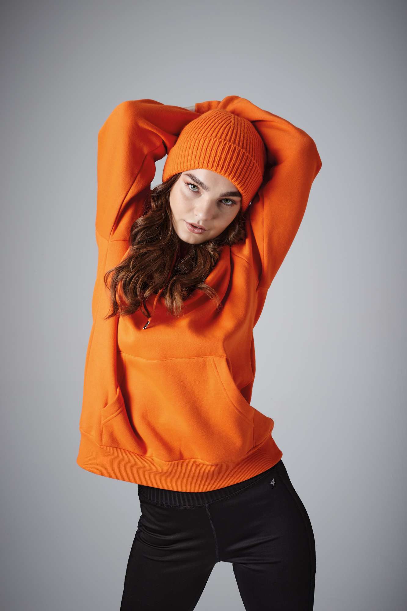 Rippstrick Beanie mit Umschlag