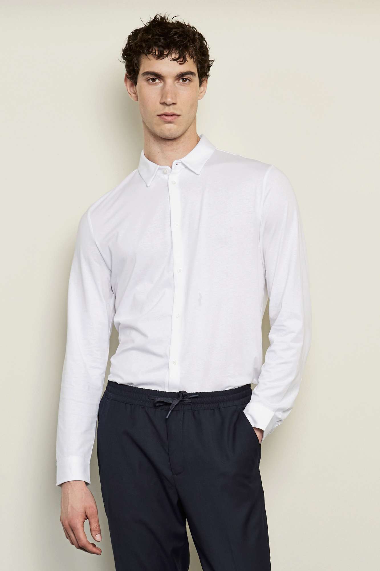NEOBLU Langarmhemd Balthazar aus Baumwolle für Herren, Deep Black S, NB3198