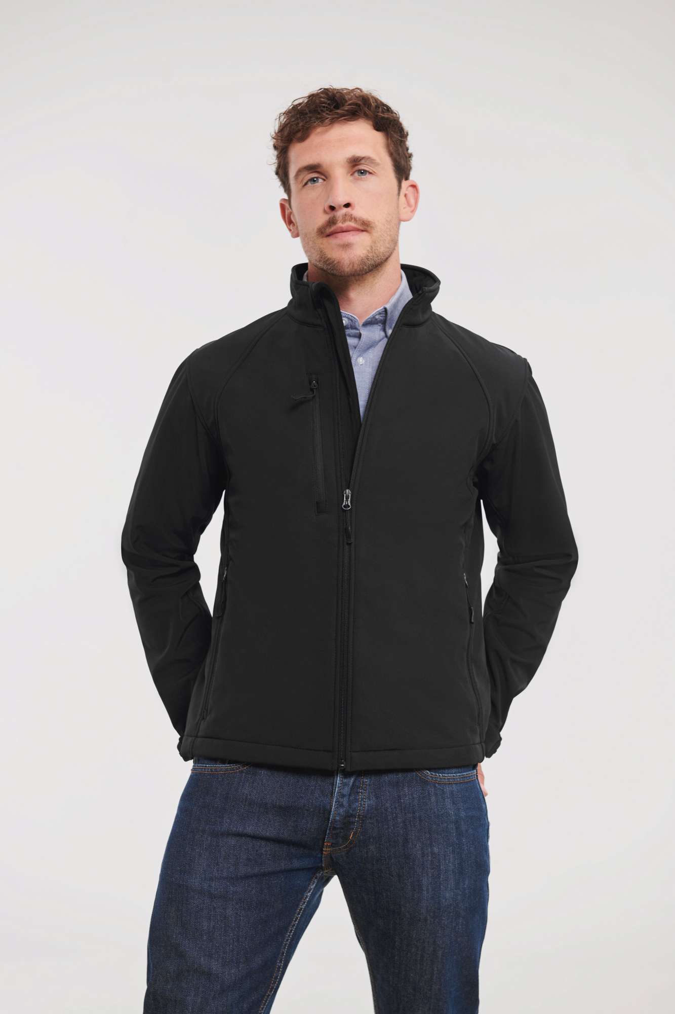 Russel Atmungsaktive Softshell-Jacke mit Taschen, Classic Red XS, Z140
