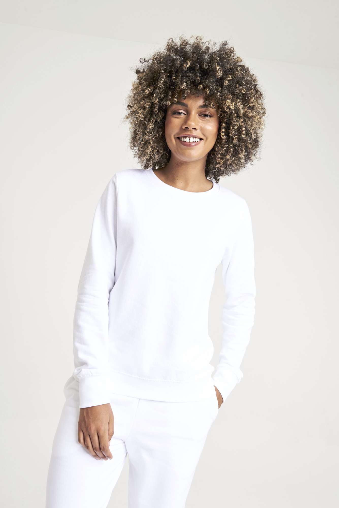 Just Hoods Sweatshirt mit Rundhalsausschnitt für Damen, Deep Black L, JH030F