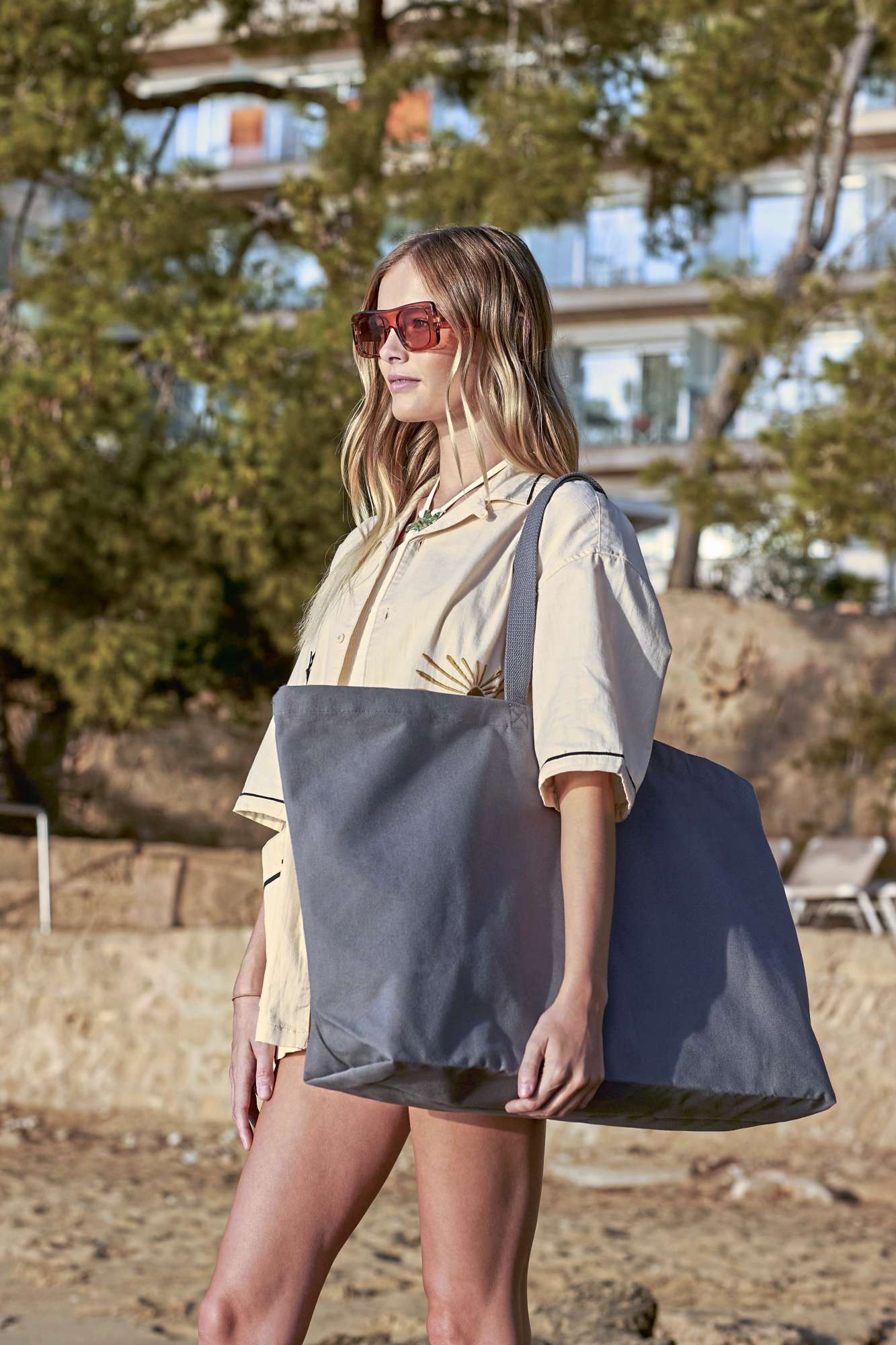 Geräumige Baumwoll-Strandtasche