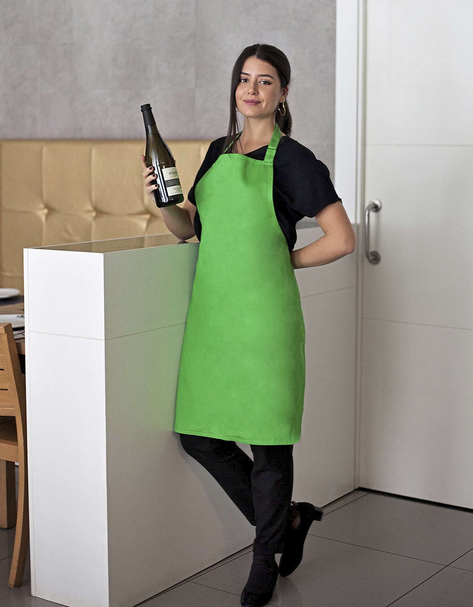 Latzschürze aus Twill mit Nackenschlaufe